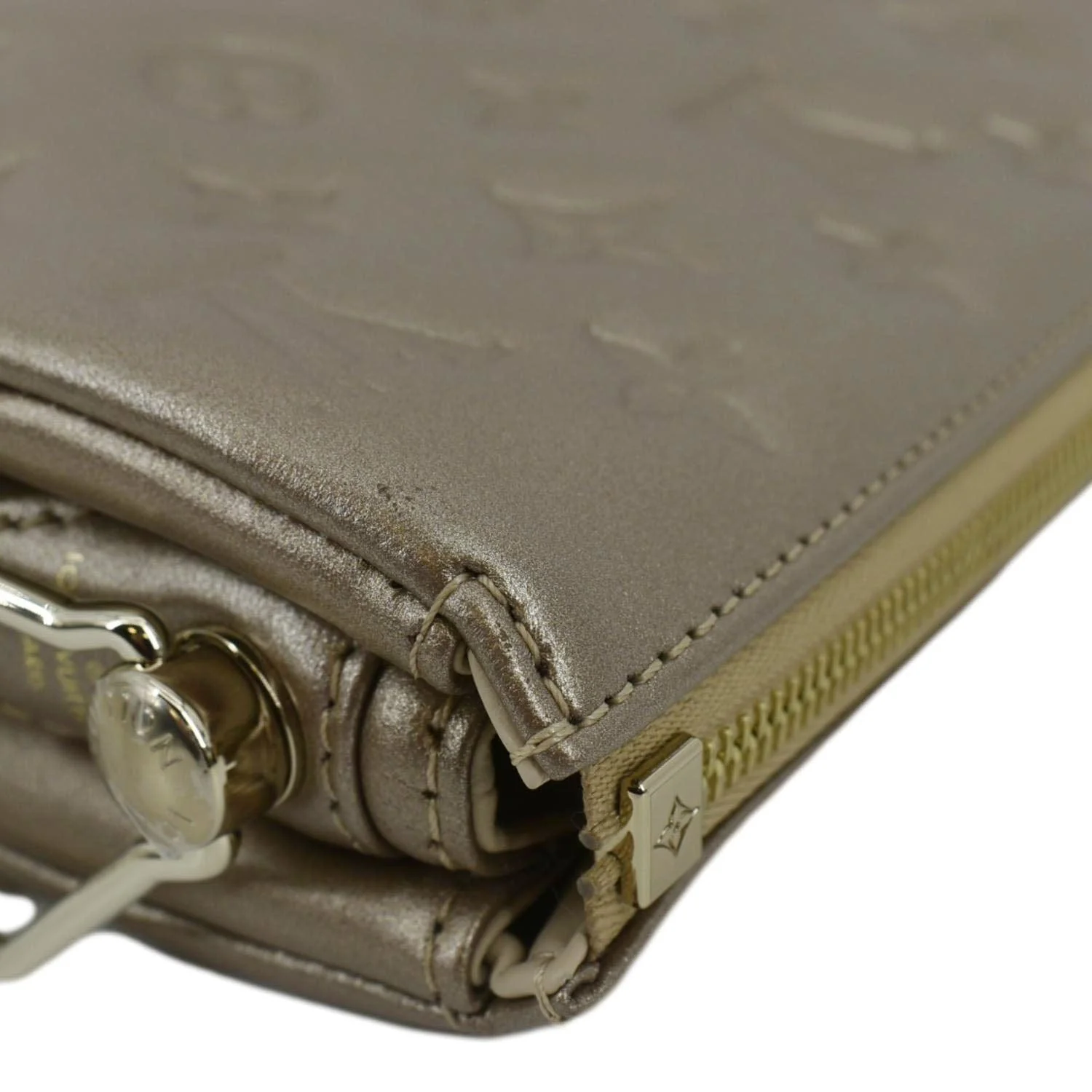 LOUIS VUITTON Coussin BB Monogram Embossed Leather Shoulder Bag Gold - Image 6