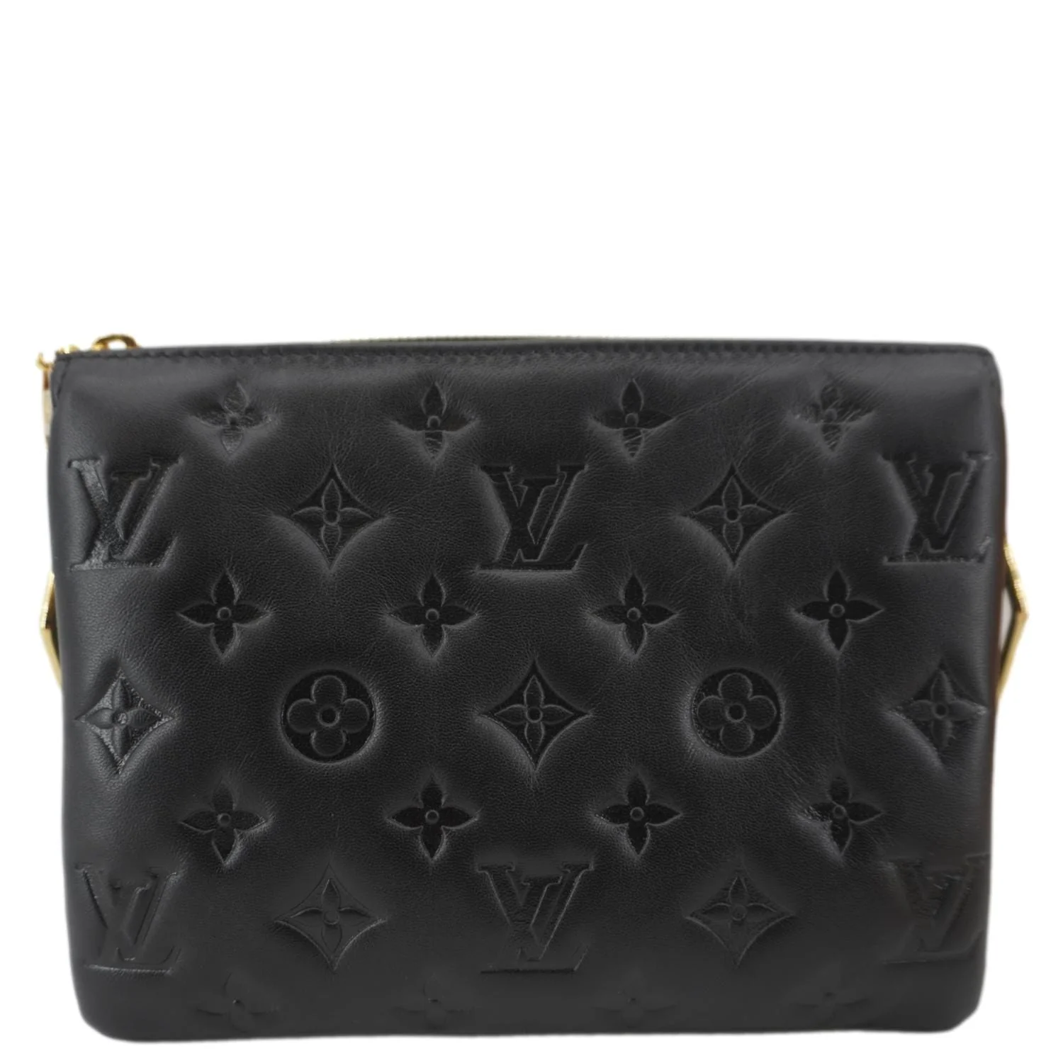 LOUIS VUITTON Coussin BB Monogram Embossed Leather Shoulder Bag Black - Image 4