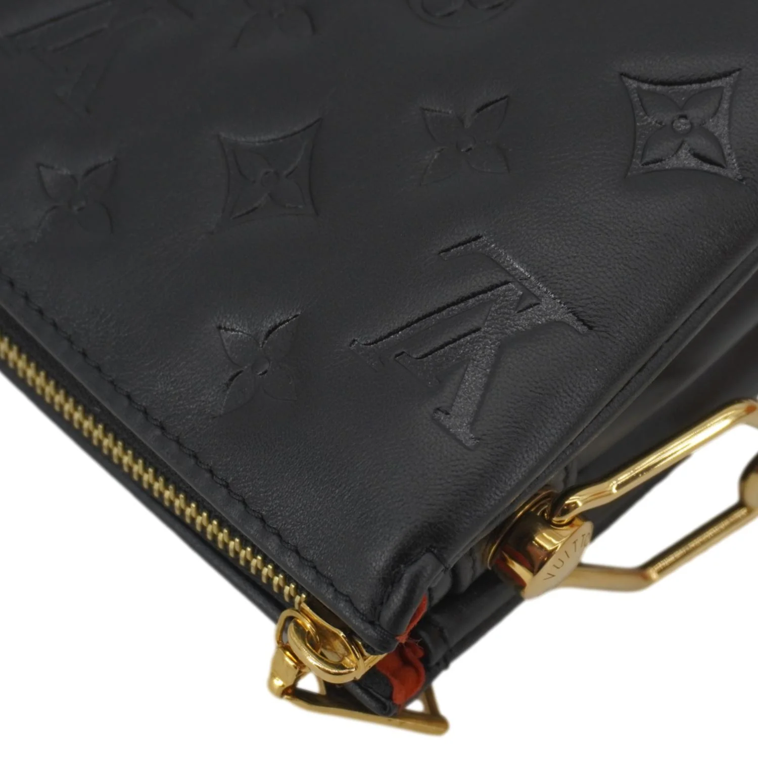 LOUIS VUITTON Coussin BB Monogram Embossed Leather Shoulder Bag Black - Image 9