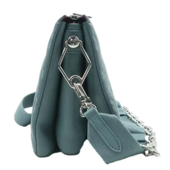 LOUIS VUITTON Coussin BB Monogram Embossed Leather Shoulder Bag Blue - Image 4