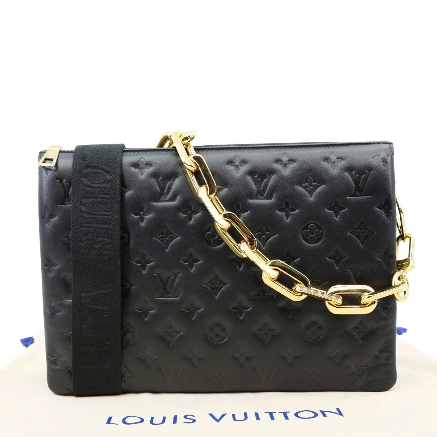 LOUIS VUITTON Coussin MM Monogram Embossed Shoulder Bag Black - Image 3