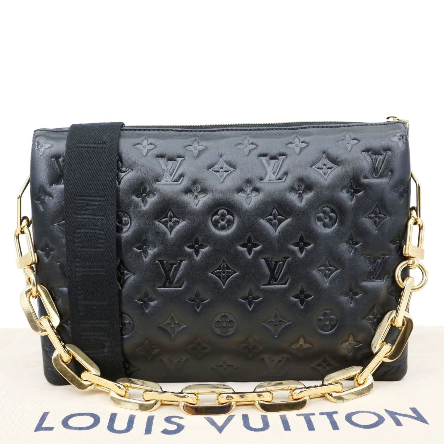LOUIS VUITTON Coussin MM Monogram Embossed Shoulder Bag Black - Image 3