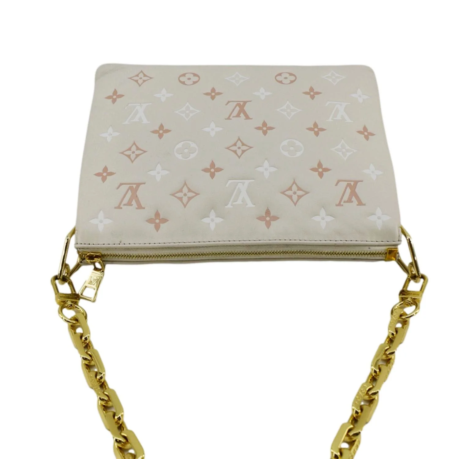LOUIS VUITTON Coussin PM Monogram Embossed Leather Shoulder Bag Off White - Image 5