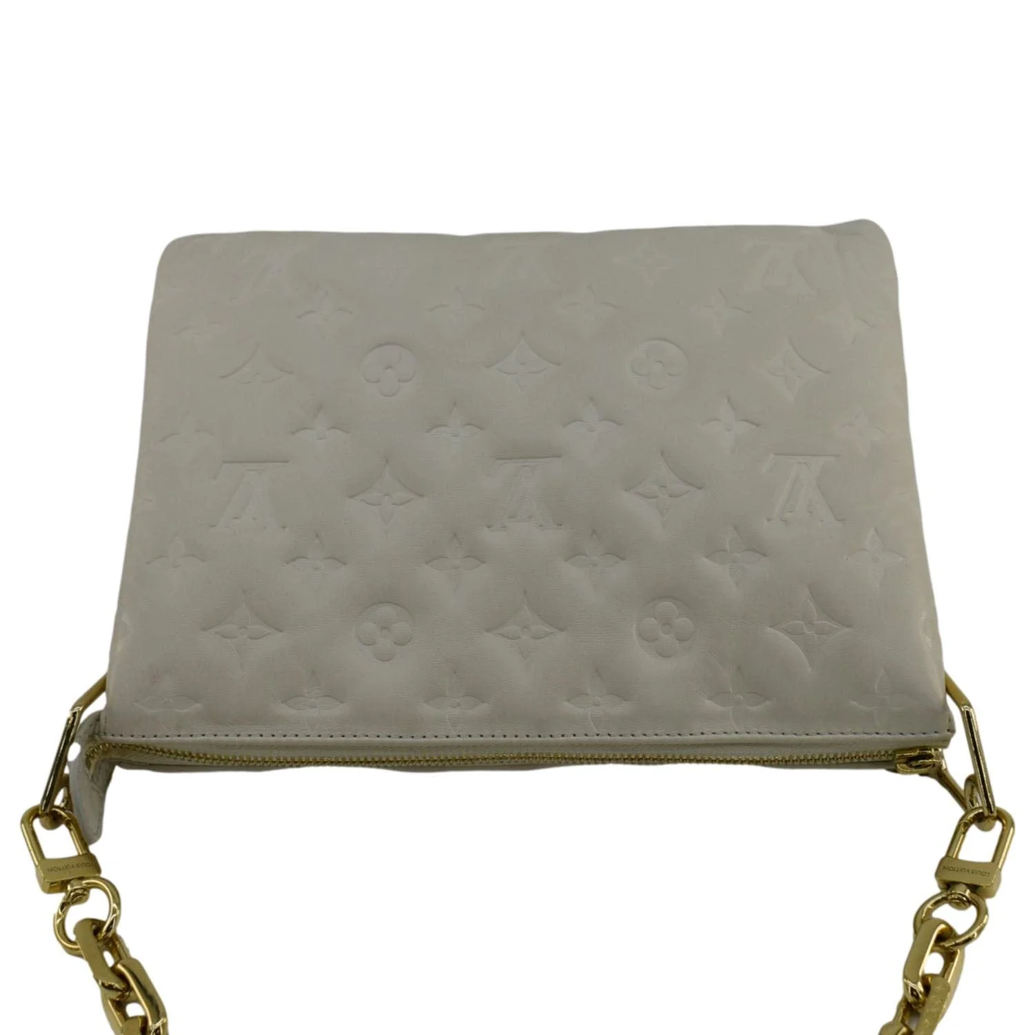 LOUIS VUITTON Coussin PM Monogram Embossed Leather Shoulder Bag Off White - Image 5