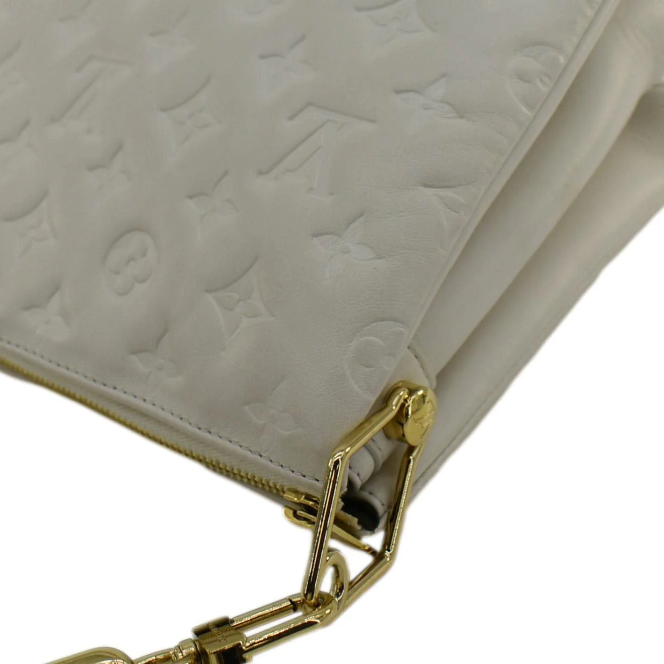 LOUIS VUITTON Coussin PM Monogram Embossed Leather Shoulder Bag Off White - Image 7