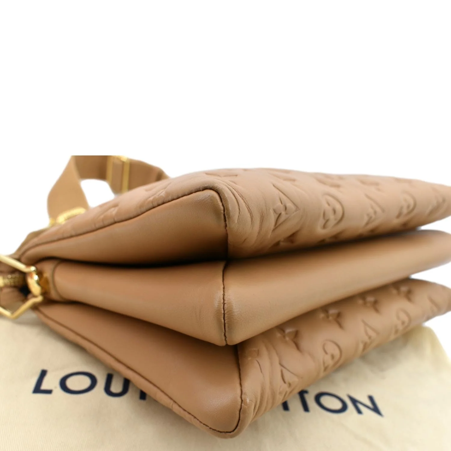 LOUIS VUITTON Coussin PM Monogram Embossed Shoulder Bag Camel - Image 9