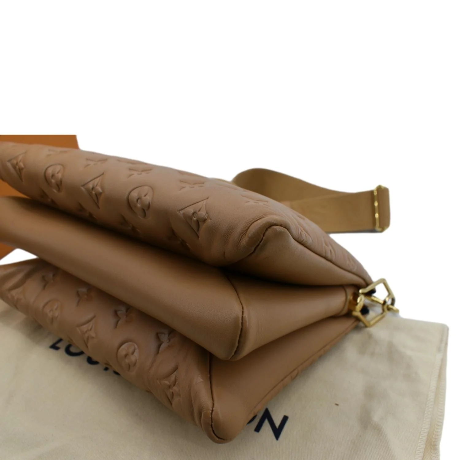 LOUIS VUITTON Coussin PM Monogram Embossed Shoulder Bag Camel - Image 7