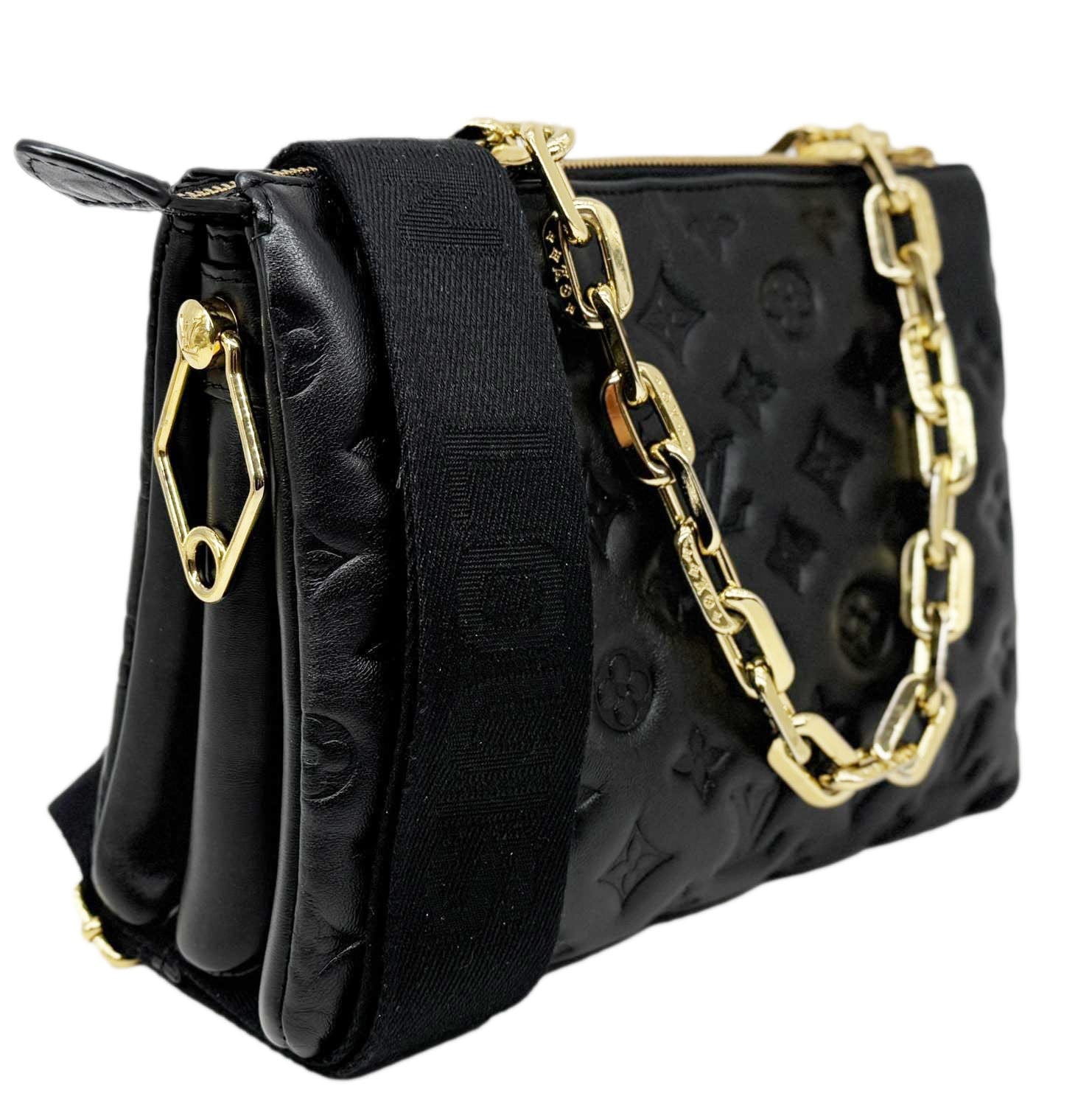 LOUIS VUITTON Coussin PM Monogram Embossed Leather Shoulder Bag Black - Image 9