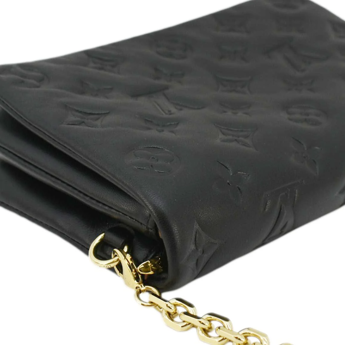 LOUIS VUITTON Coussin Monogram Embossed Pochette Crossbody Bag Black - Image 6