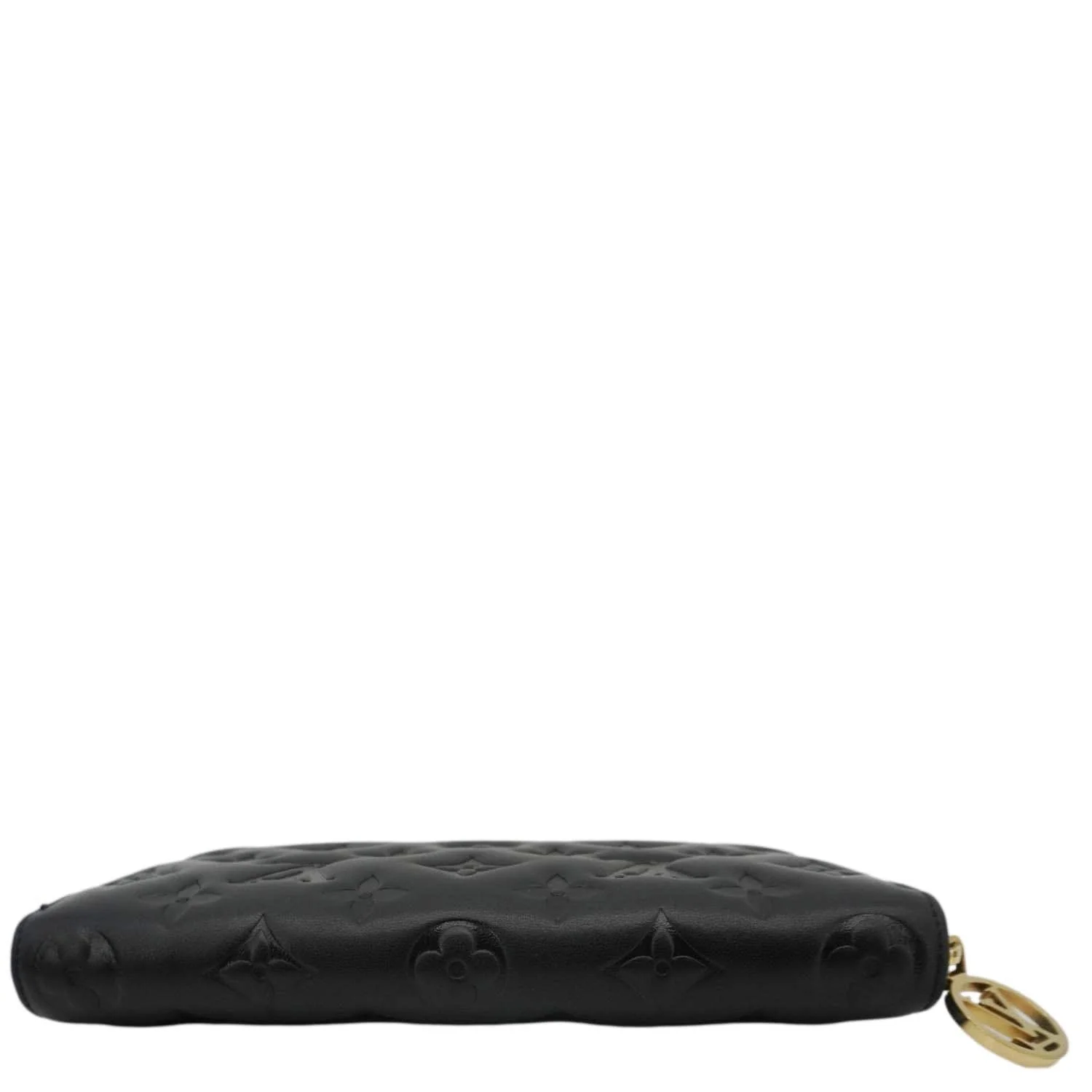 LOUIS VUITTON Coussin Embossed Leather Zippy Wallet Black - Image 3