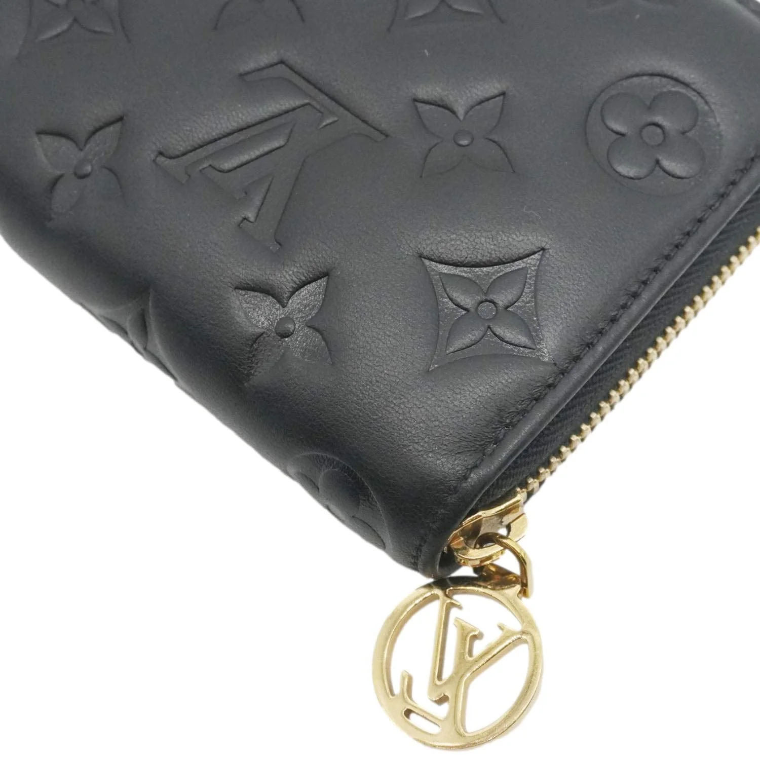 LOUIS VUITTON Coussin Embossed Leather Zippy Wallet Black - Image 5
