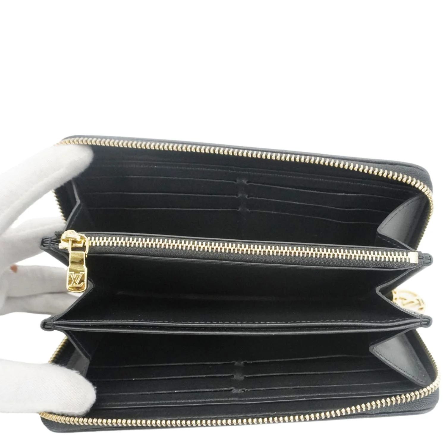 LOUIS VUITTON Coussin Embossed Leather Zippy Wallet Black - Image 9