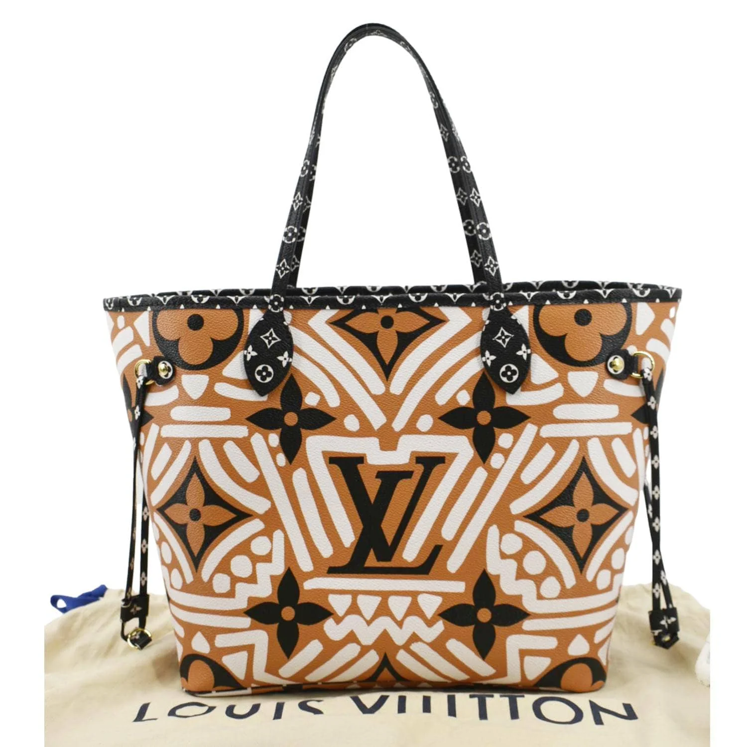 LOUIS VUITTON Neverfull Crafty MM Monogram Gaint Canvas Tote Bag Caramel - Image 4