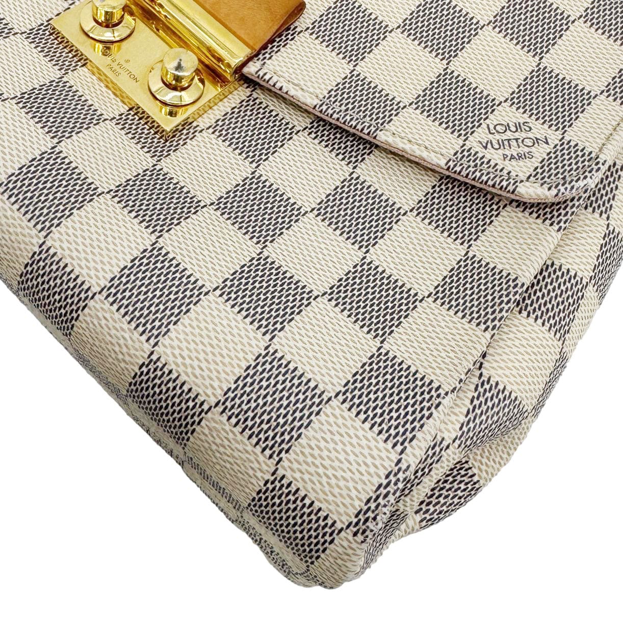LOUIS VUITTON Croisette Damier Azur Satchel Crossbody Bag Rose Ballerine - Image 9