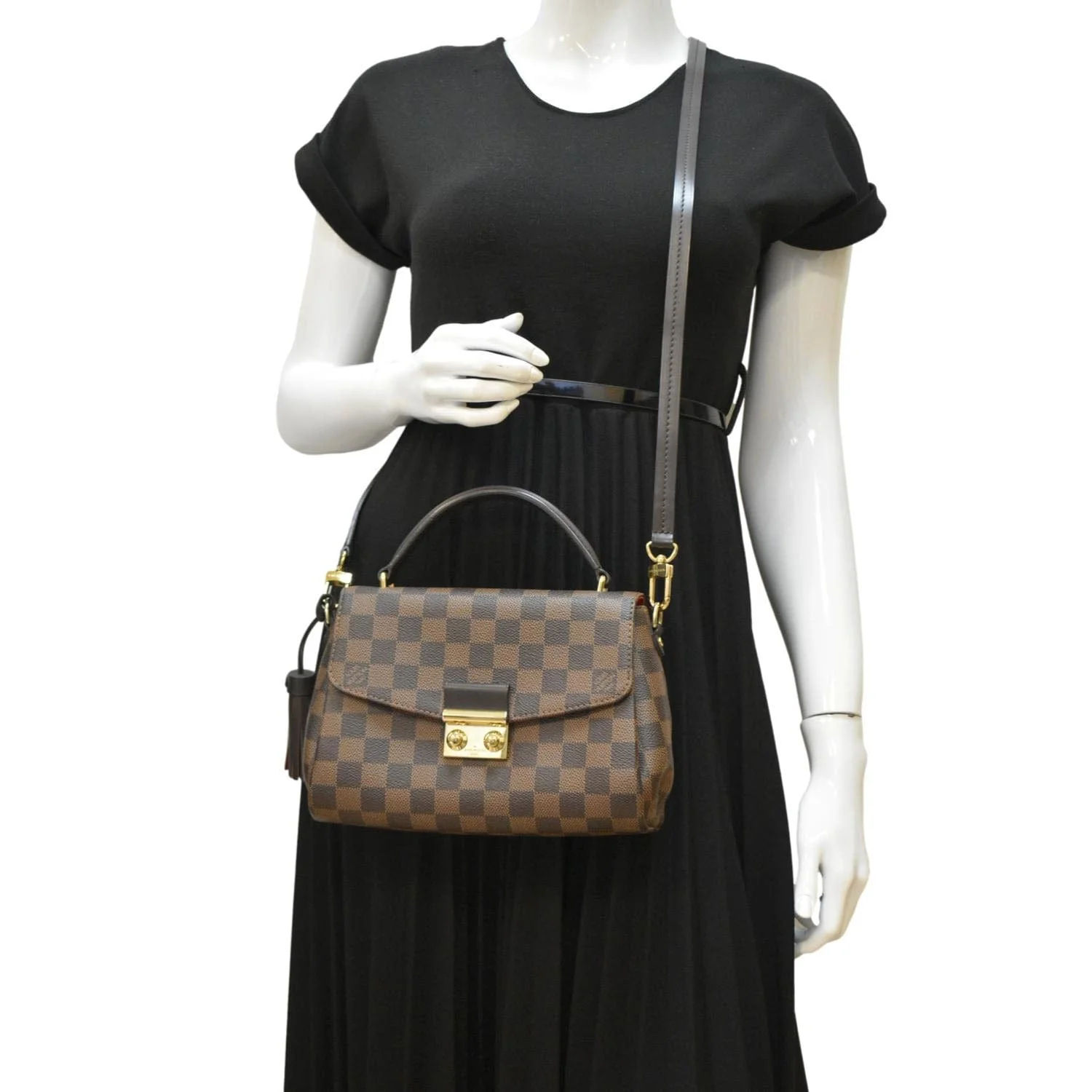 LOUIS VUITTON Croisette Damier Ebene Crossbody Bag Brown - Image 2