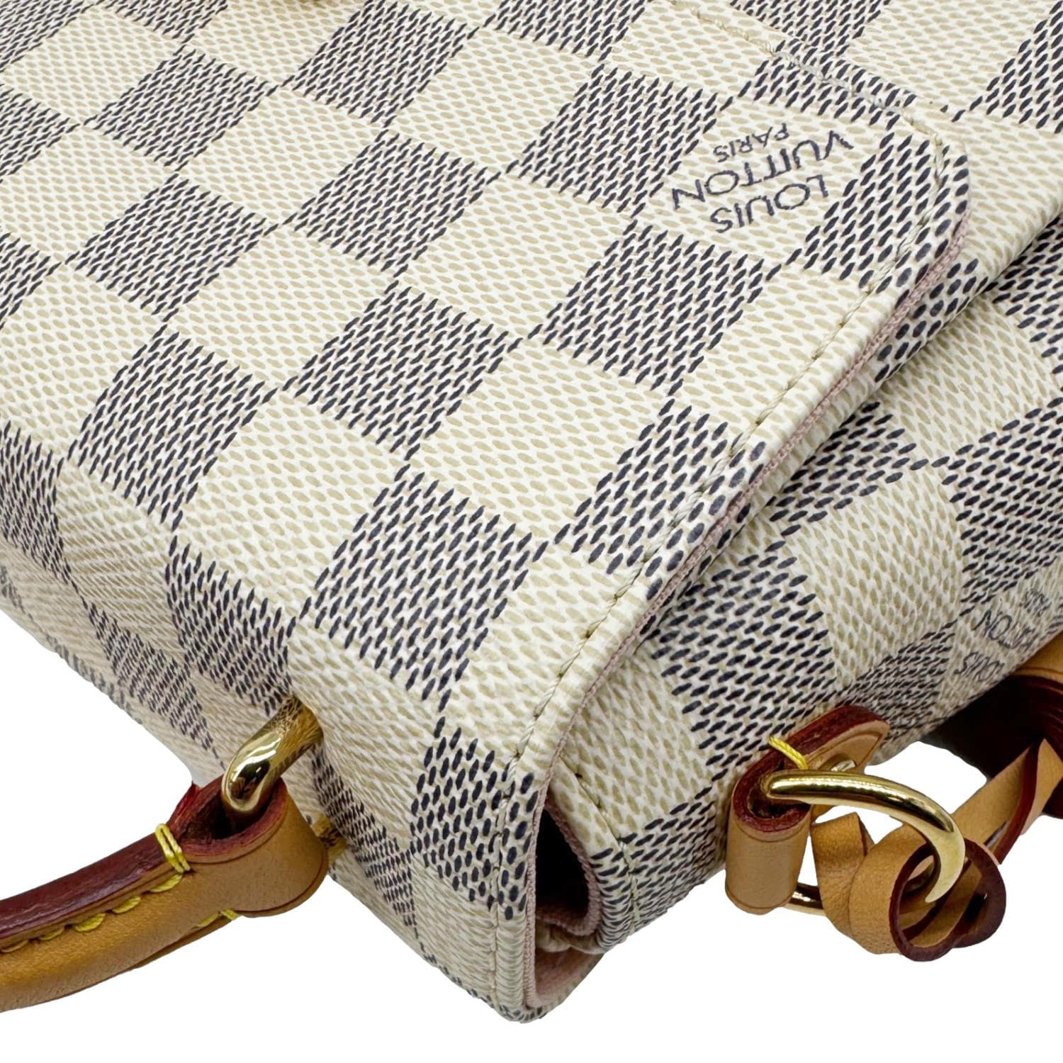LOUIS VUITTON Croisette Damier Azur Satchel Crossbody Bag Rose Ballerine - Image 9