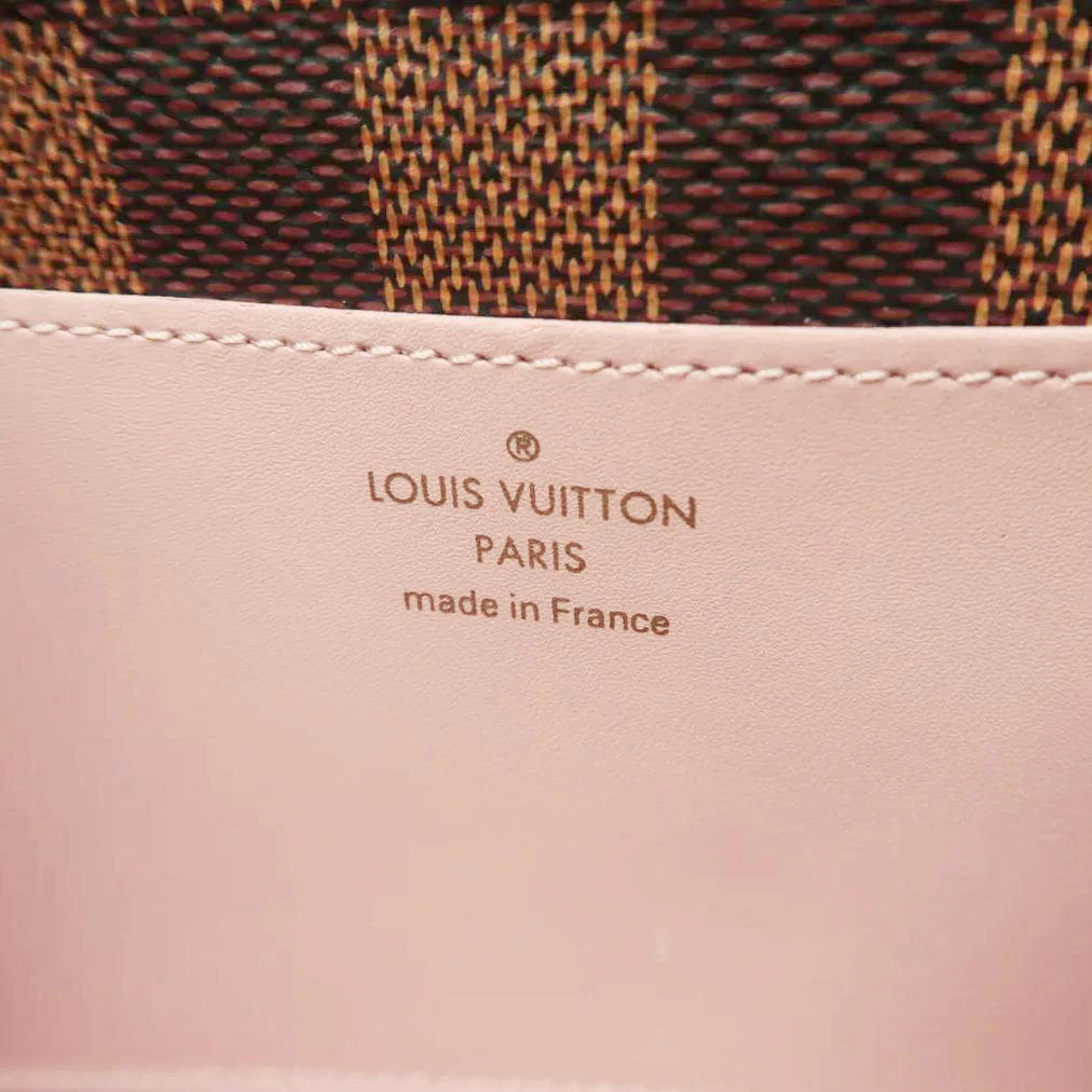 LOUIS VUITTON Croisette Damier Ebene Crossbody Rose Ballerine - Image 10