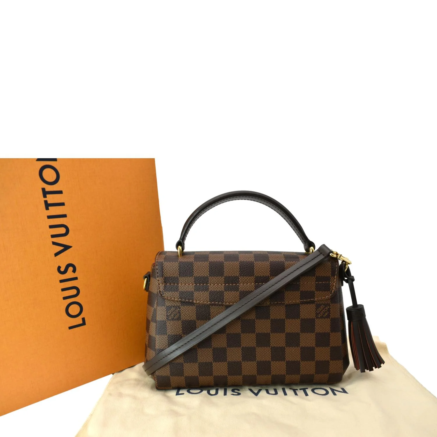 LOUIS VUITTON Croisette Damier Ebene Crossbody Bag Brown - Image 3