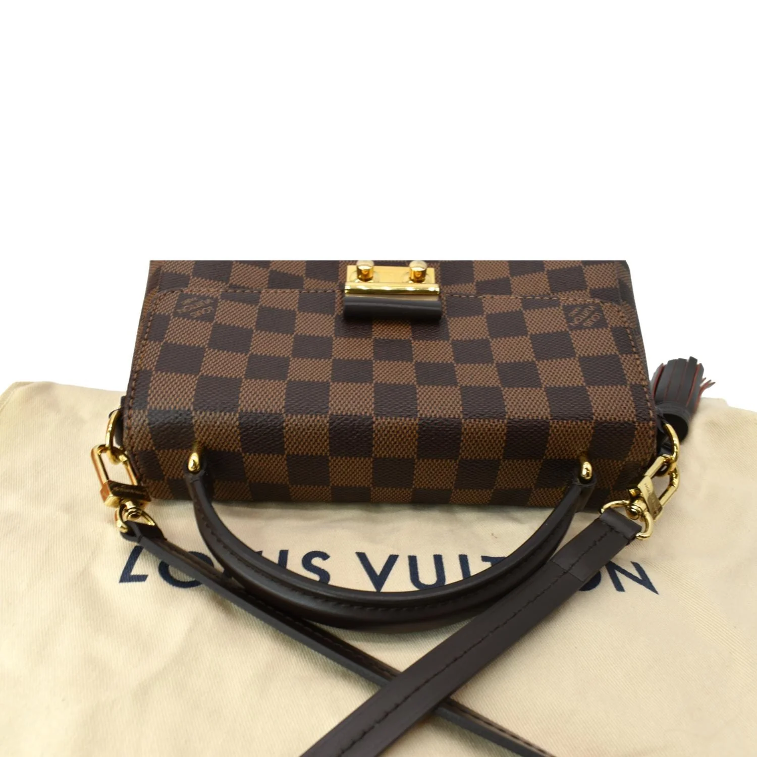 LOUIS VUITTON Croisette Damier Ebene Crossbody Bag Brown - Image 4