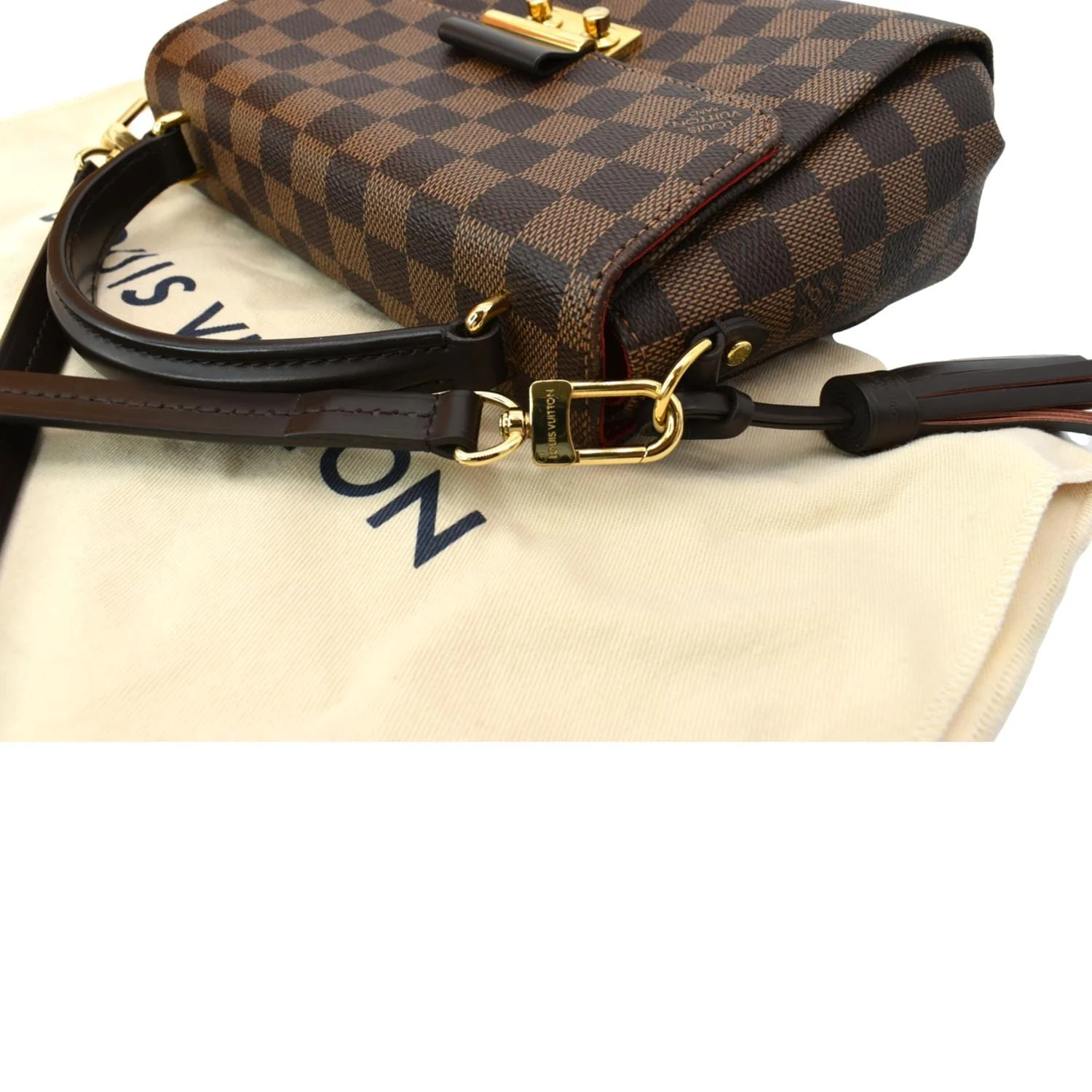 LOUIS VUITTON Croisette Damier Ebene Crossbody Bag Brown - Image 5