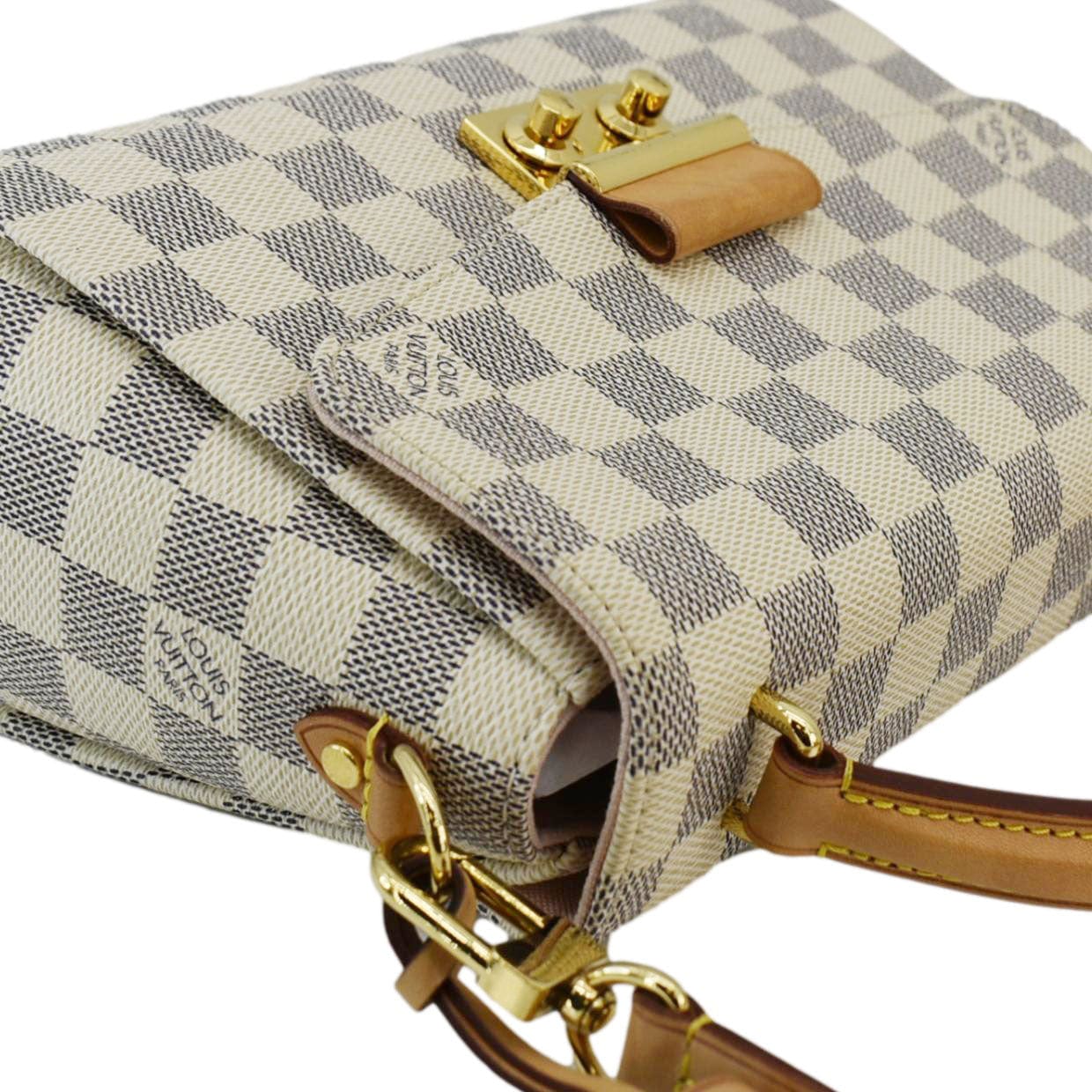 LOUIS VUITTON Croisette Damier Azur Satchel Crossbody Bag Rose Ballerine - Image 6