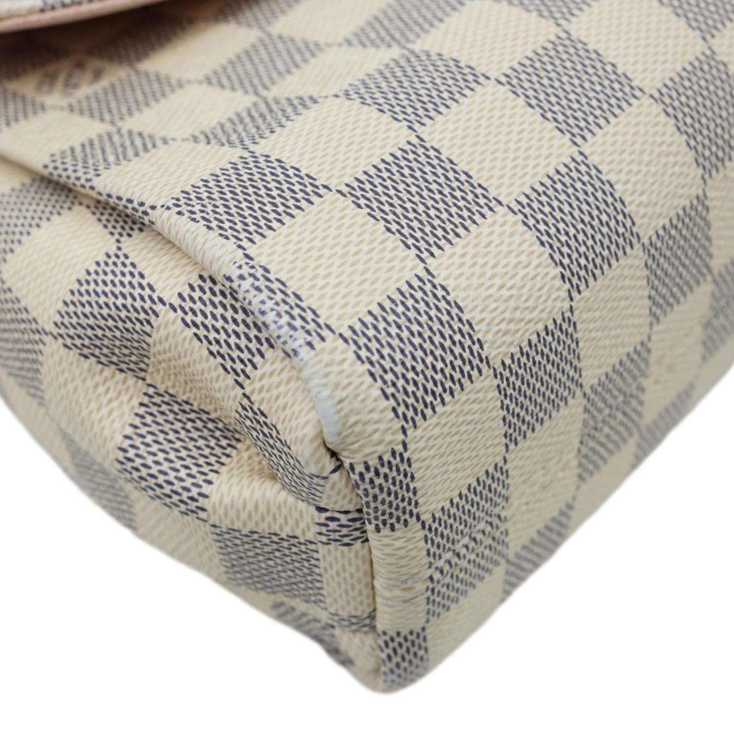 LOUIS VUITTON Croisette Damier Azur Satchel Crossbody Bag Rose Ballerine - Image 9