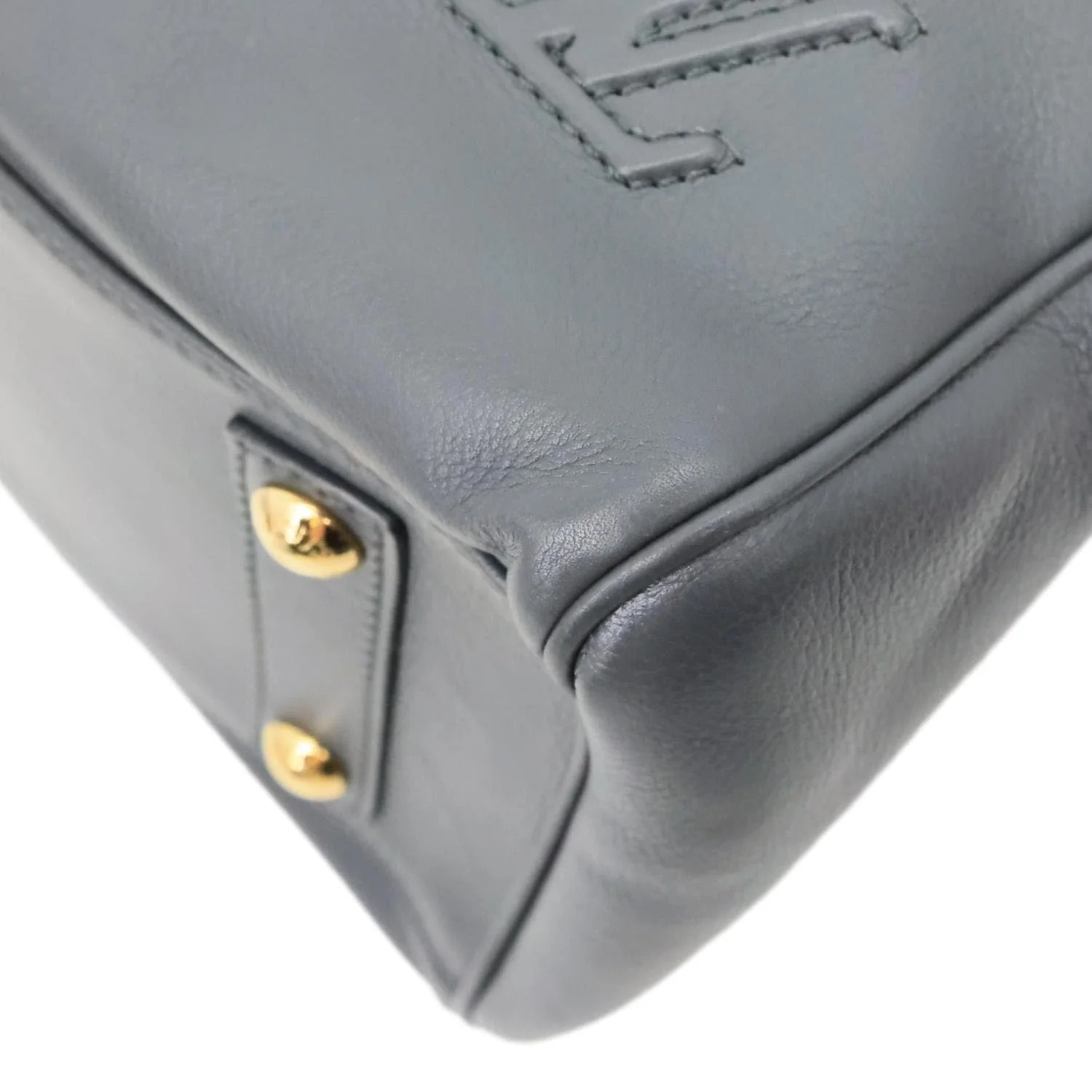 LOUIS VUITTON Cinema Intrigue Calf Leather Satchel Bag Grey - Image 8