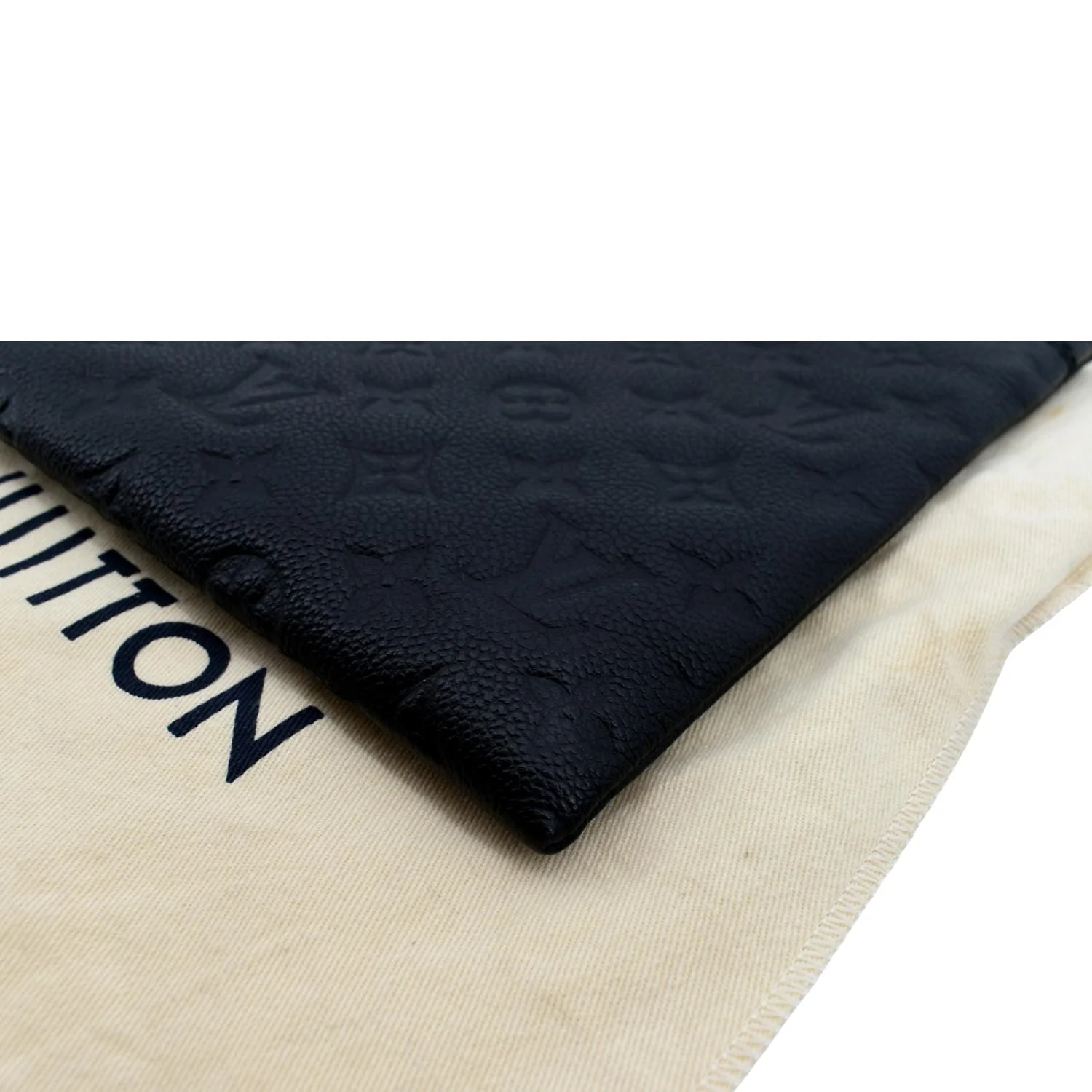 LOUIS VUITTON Daily Pouch Monogram Embossed Leather Clutch Bag Black - Image 9
