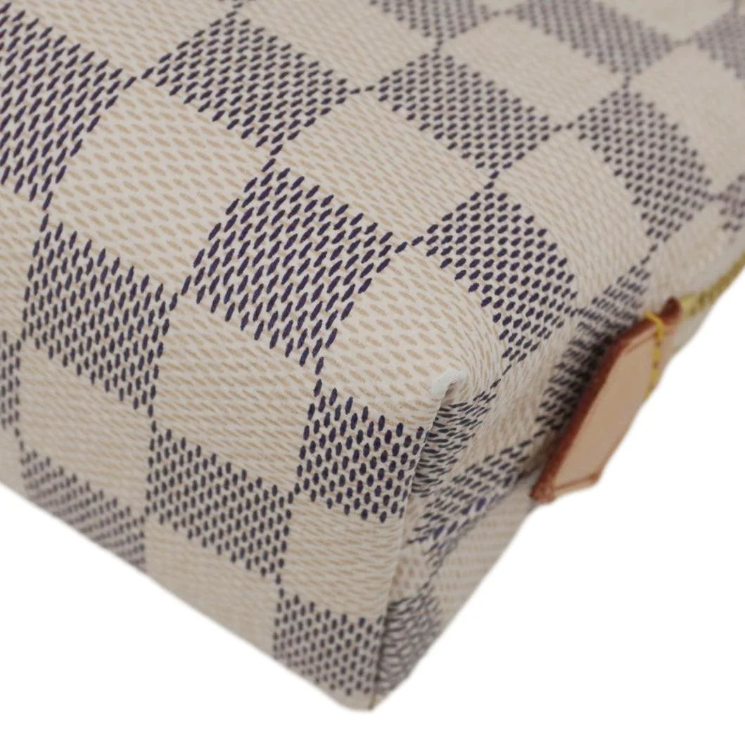 LOUIS VUITTON Damier Azur Cosmetic Pouch White - Image 6