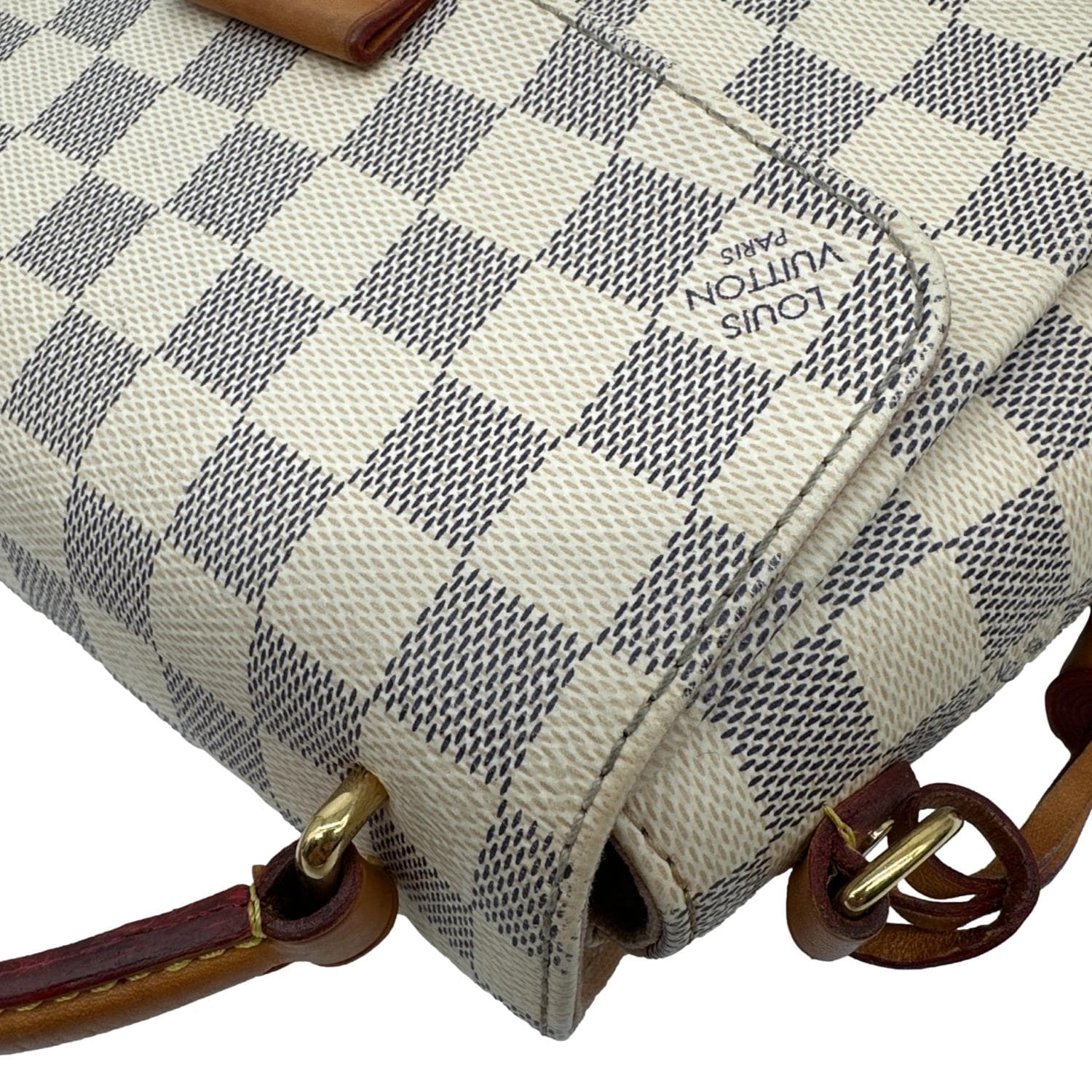 LOUIS VUITTON Croisette Damier Azur Satchel Crossbody Bag Rose Ballerine - Image 6