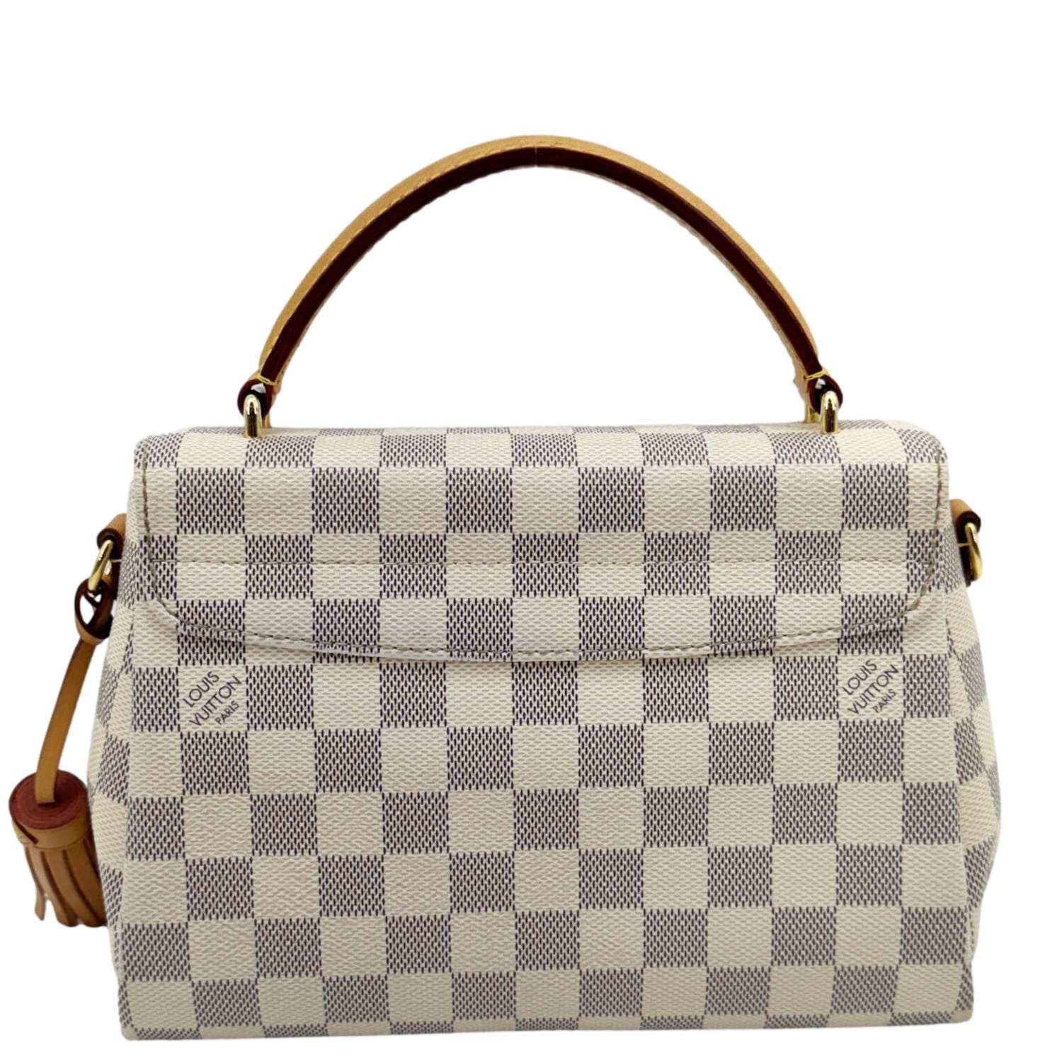 LOUIS VUITTON Croisette Damier Azur Satchel Crossbody Bag Rose Ballerine - Image 4