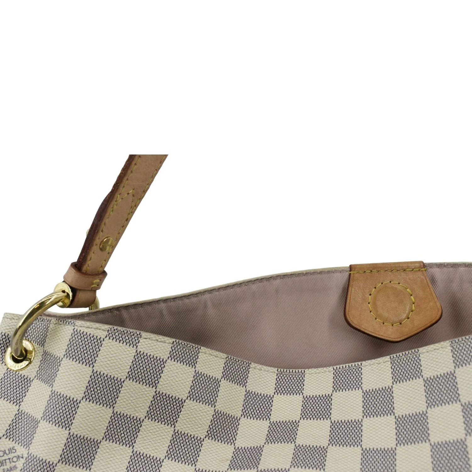 LOUIS VUITTON Graceful MM Damier Azur Shoulder Bag White - Image 5