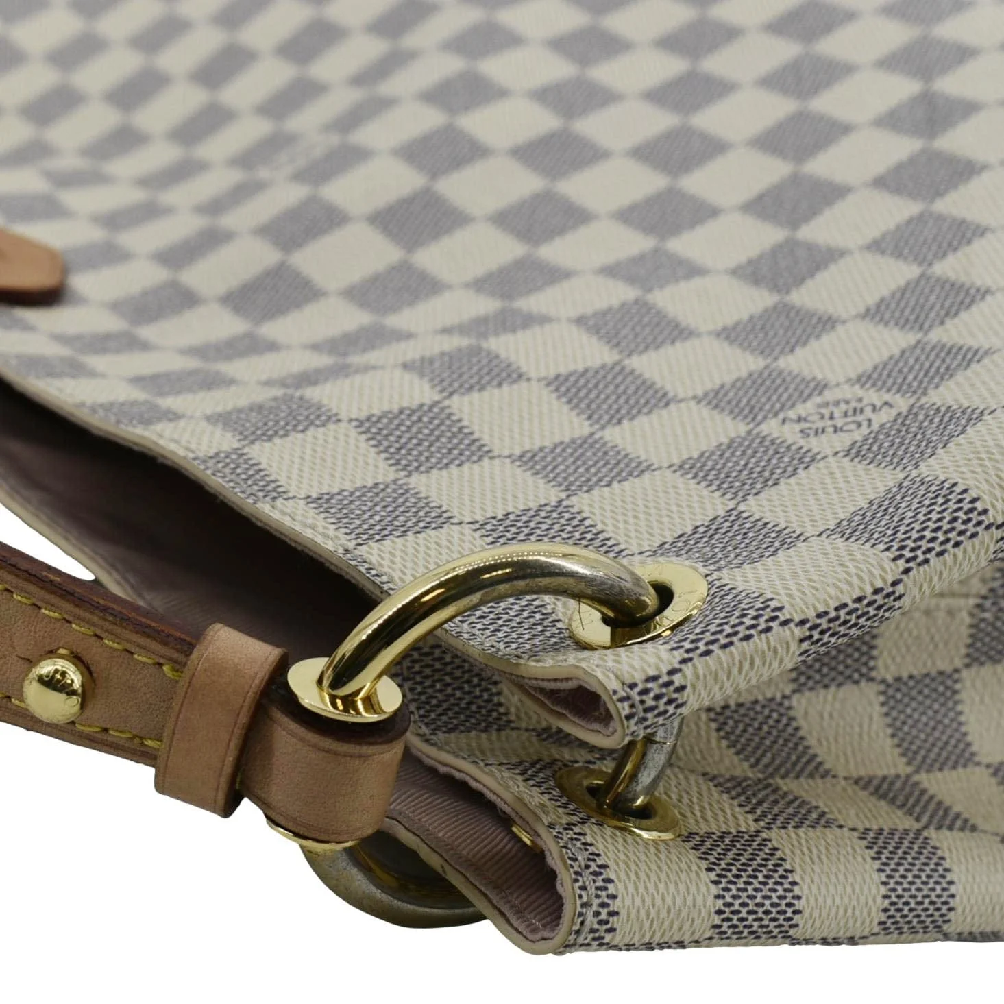 LOUIS VUITTON Graceful MM Damier Azur Shoulder Bag White - Image 8