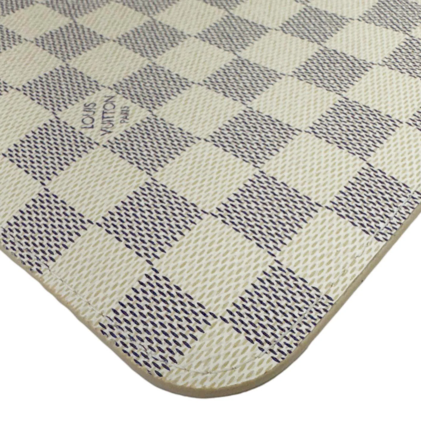 LOUIS VUITTON Neverfull Damier Azur Pochette Wristlet White - Image 7