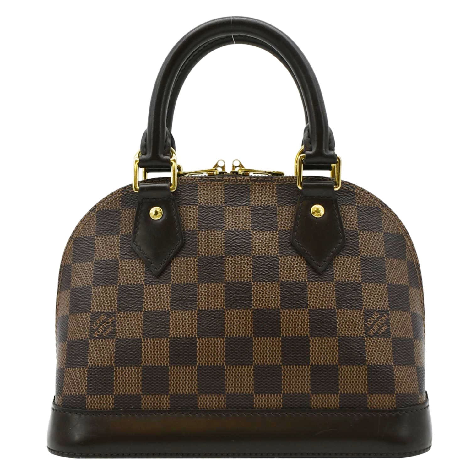 LOUIS VUITTON Alma BB Damier Ebene Satchel Crossbody Bag Brown - Image 4