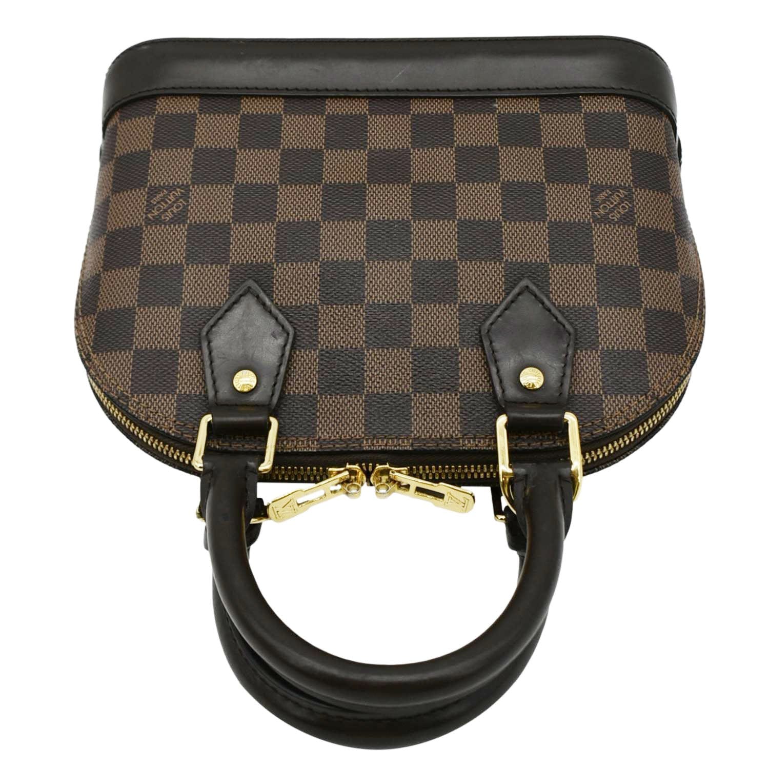 LOUIS VUITTON Alma BB Damier Ebene Satchel Crossbody Bag Brown - Image 5