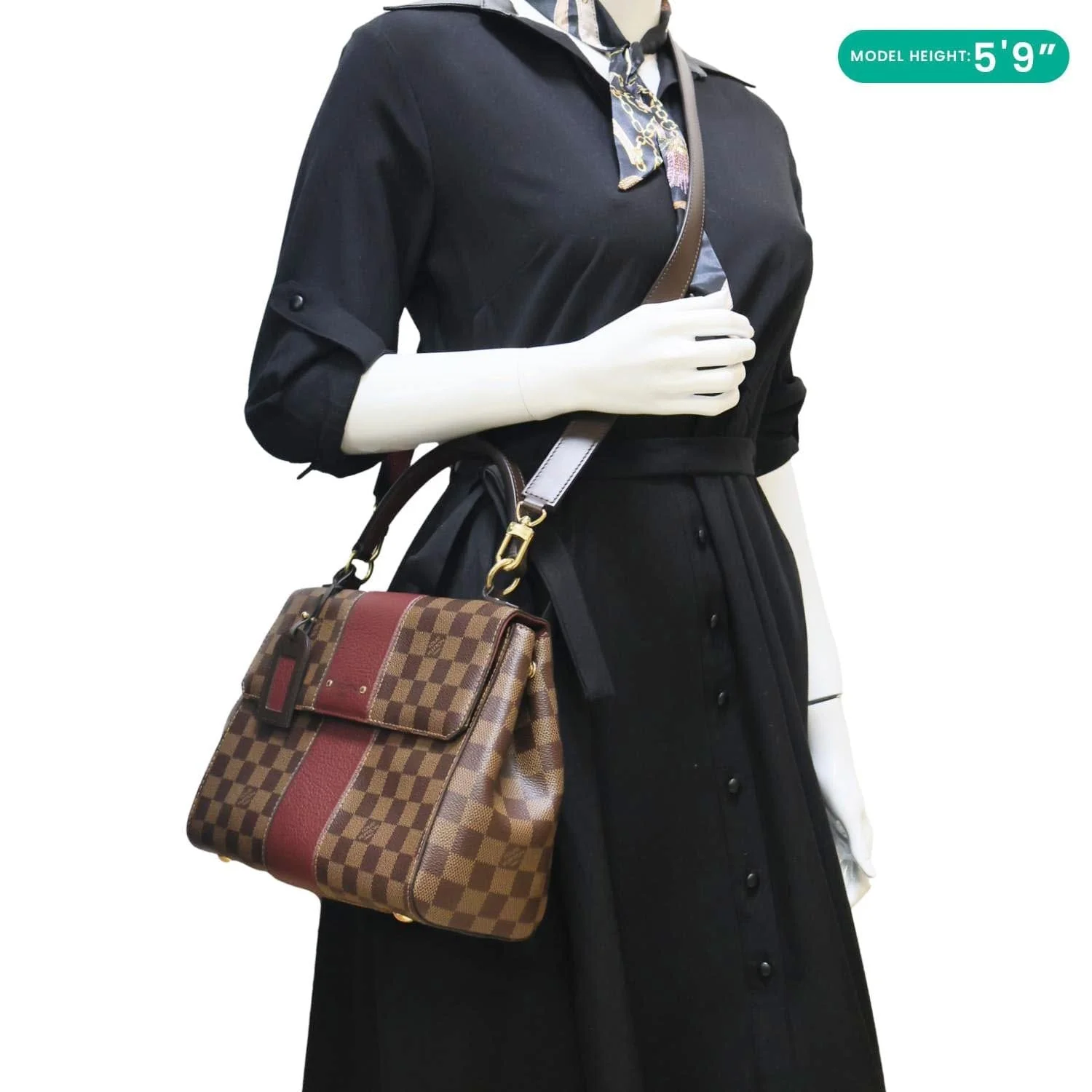 LOUIS VUITTON Bond Street MM Damier Ebene Satchel Bag Bordeaux - Image 2