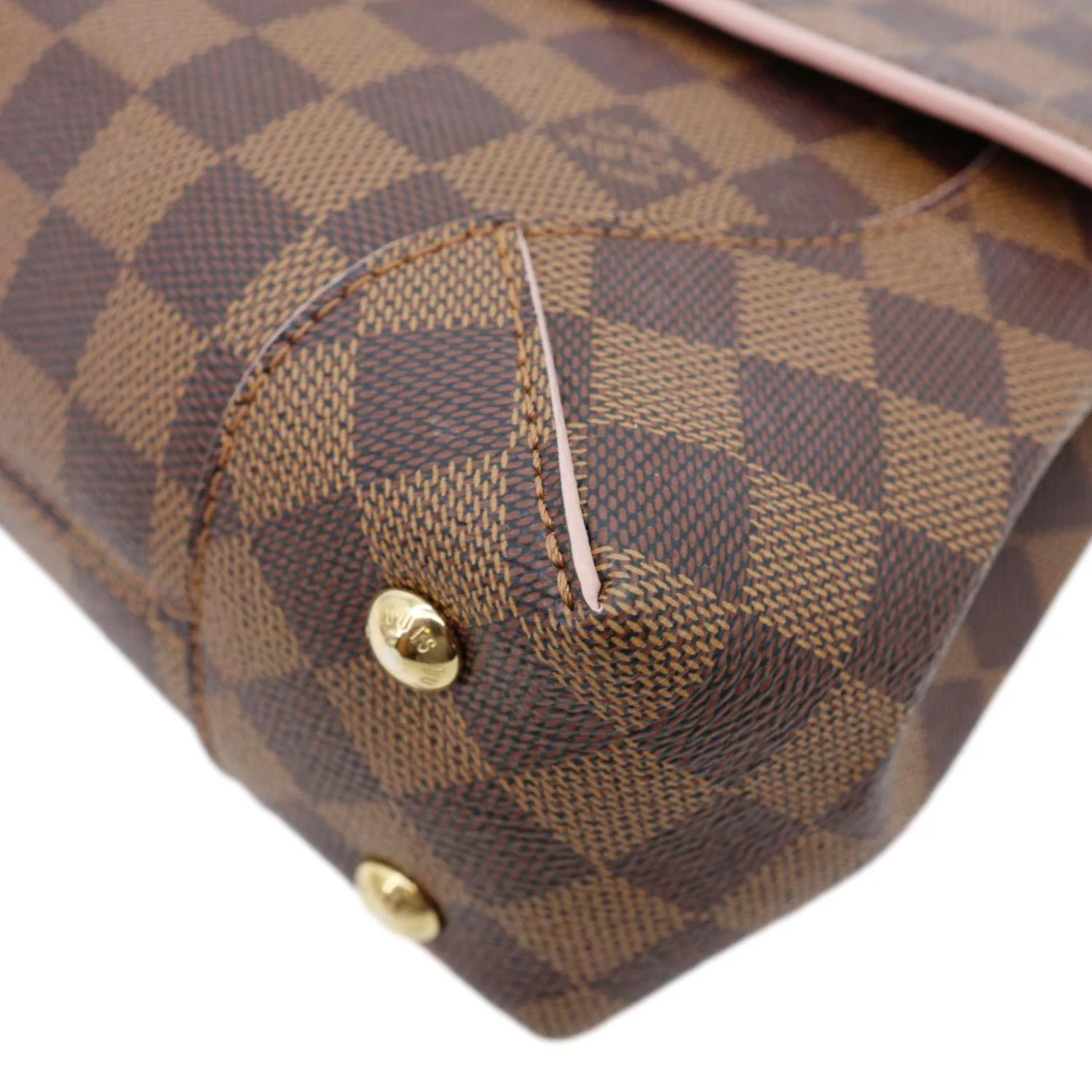 LOUIS VUITTON Caissa Chain Damier Ebene Clutch Shoulder Bag Rose Ballerine - Image 8
