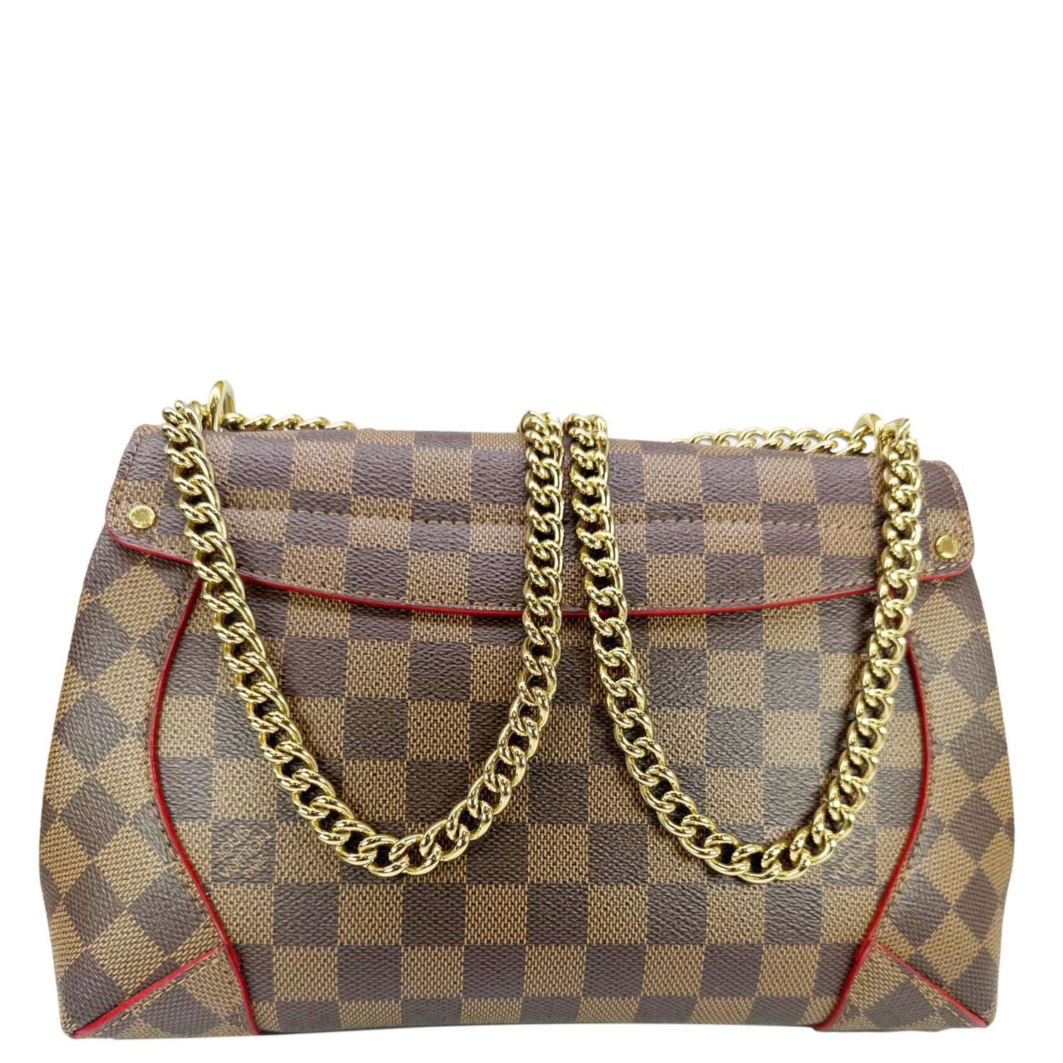 LOUIS VUITTON Caissa Damier Ebene Chain Clutch Shoulder Bag Brown - Image 3