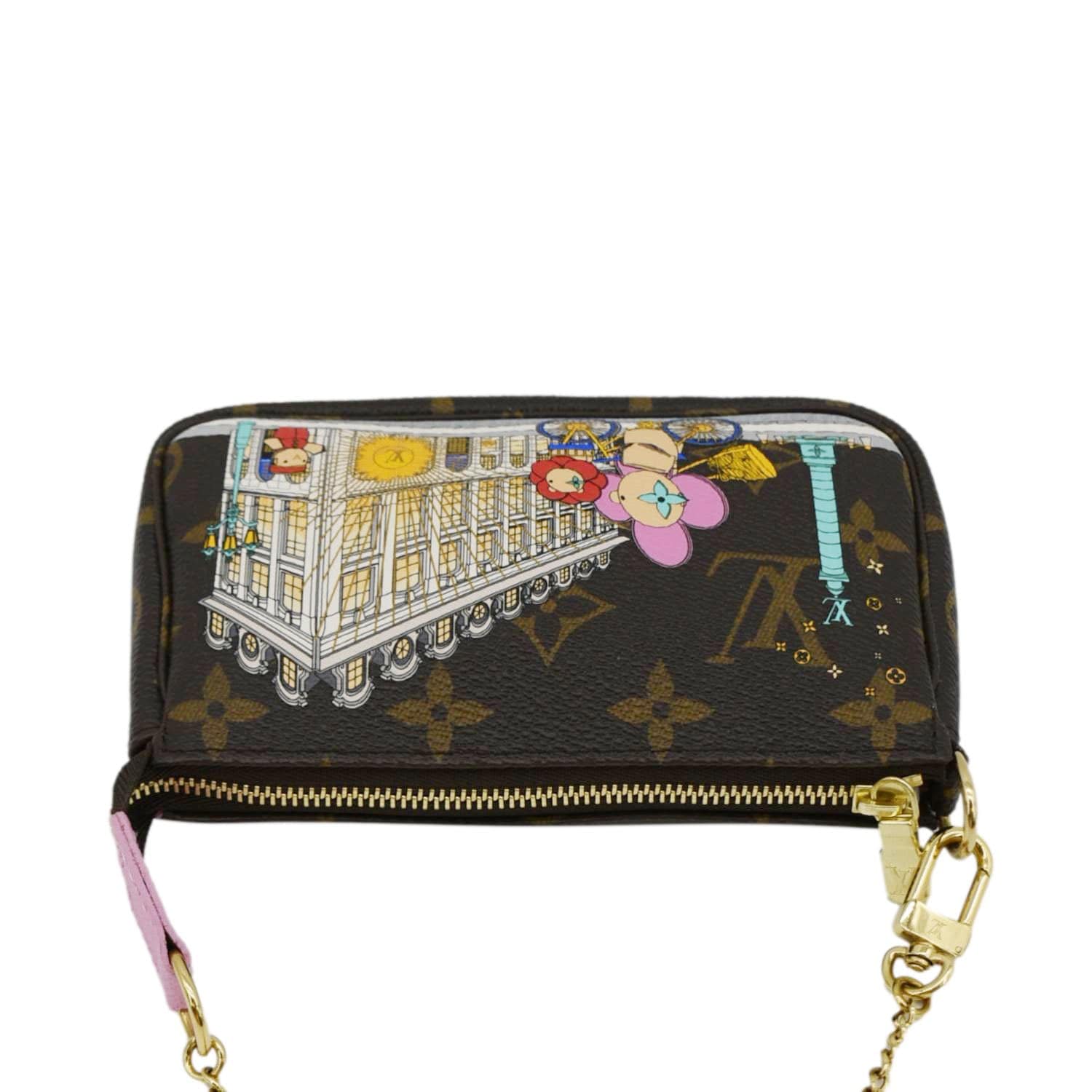 LOUIS VUITTON Christmas Animation Pochette Monogram Canvas Accessoires Pouch Pink - Image 5