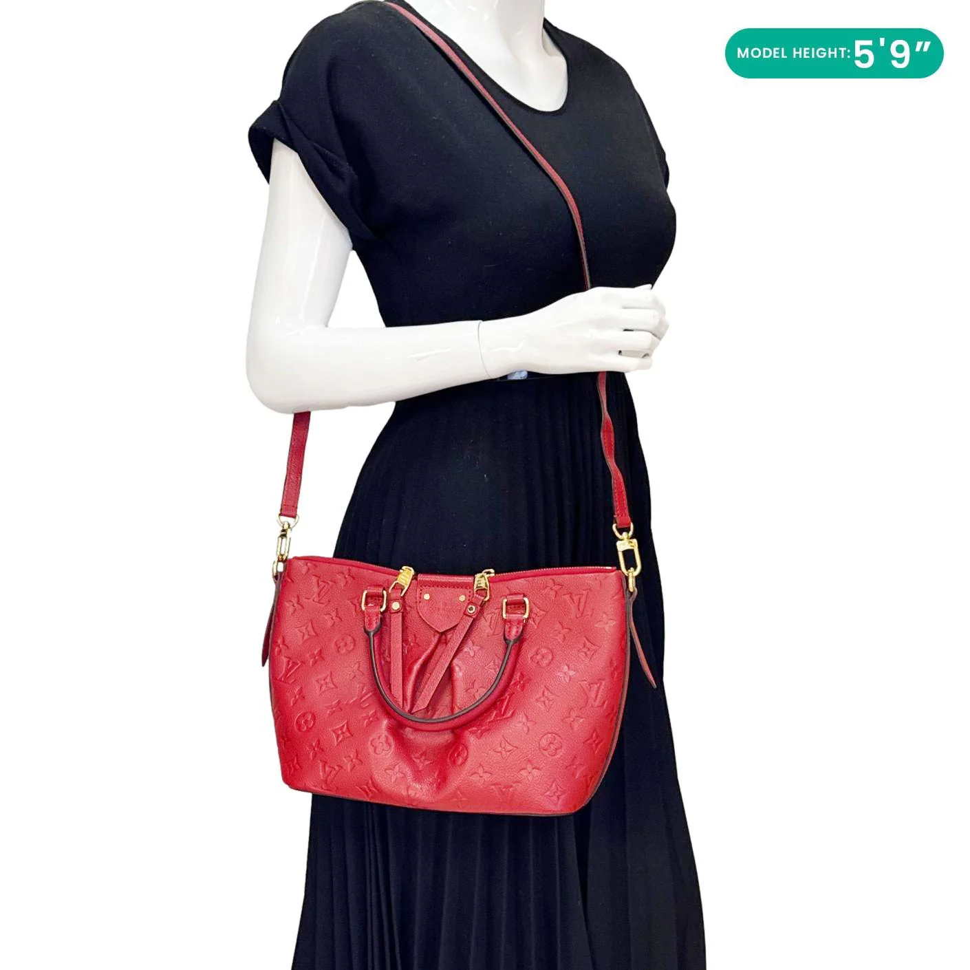 LOUIS VUITTON Mazarine Monogram Empreinte Shoulder Bag Red - Image 2