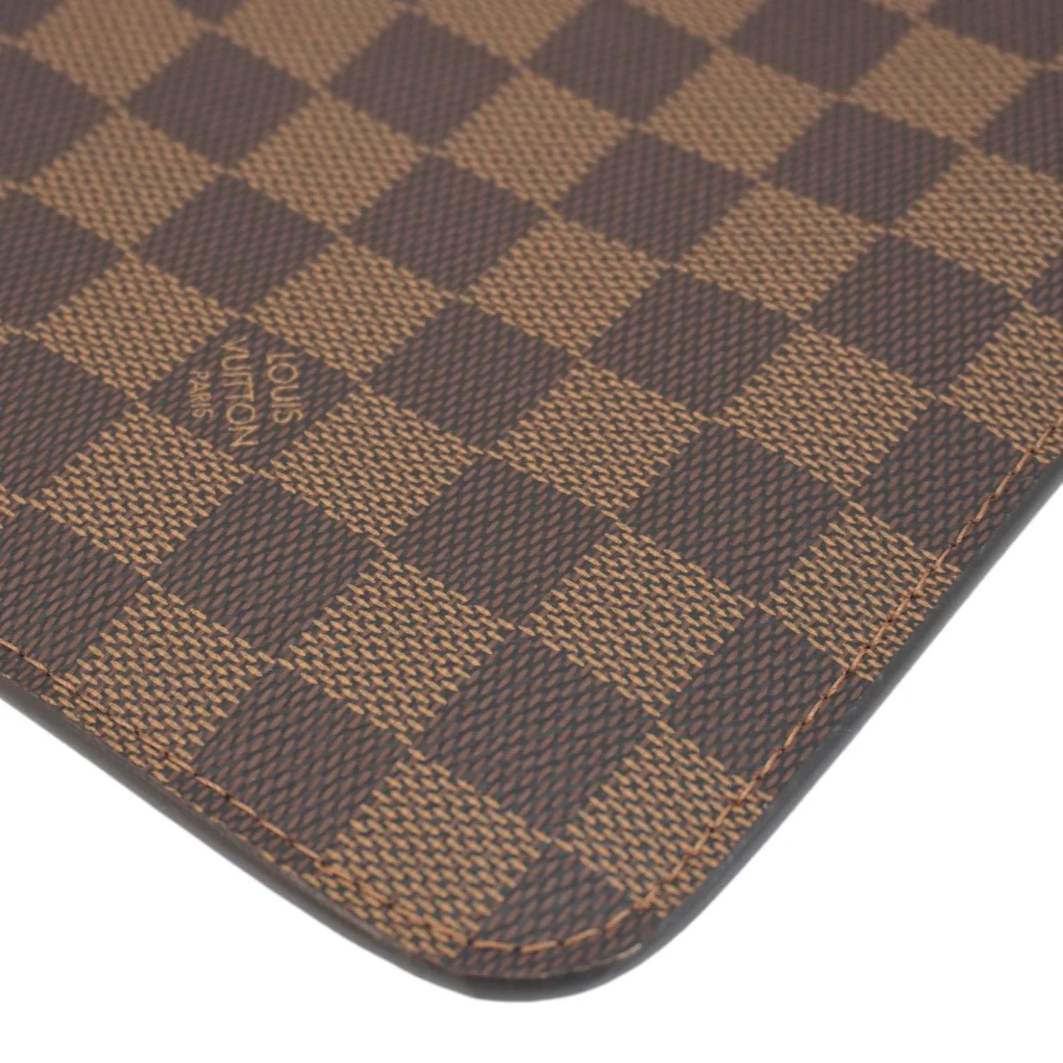 LOUIS VUITTON Wristlet Pochette Damier Ebene Pouch Brown - Image 9