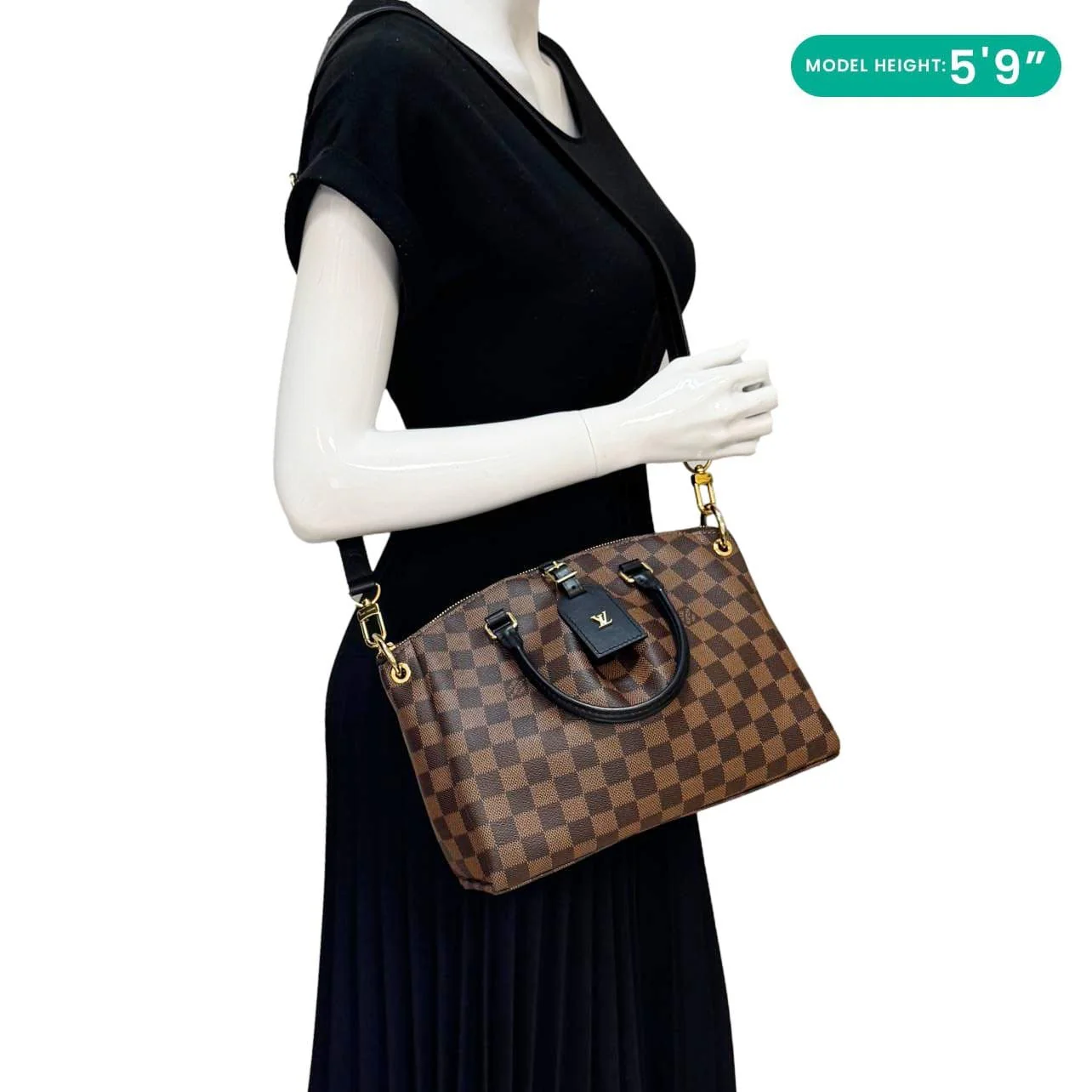 LOUIS VUITTON Odeon PM Damier Ebene Tote Shoulder Bag Brown - Image 2