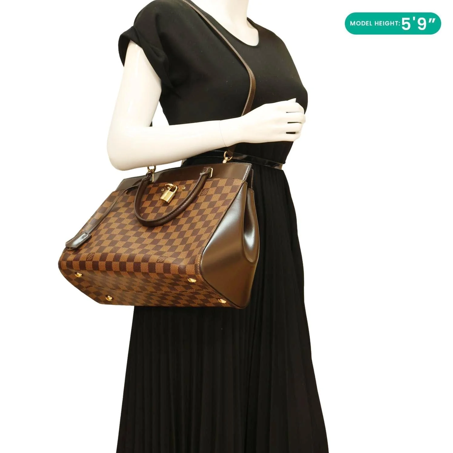 LOUIS VUITTON Rivoli MM Damier Ebene Shoulder Bag Brown - Image 2