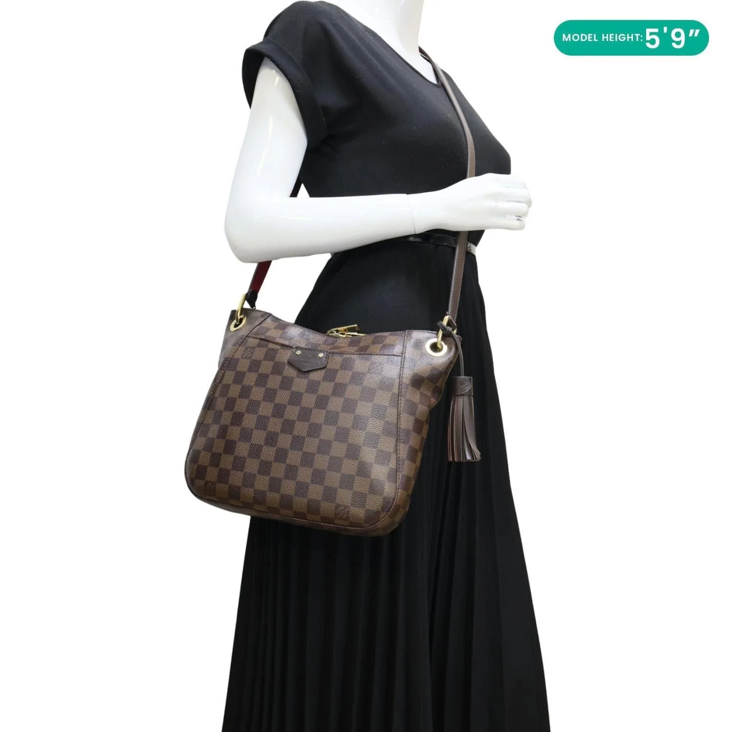 LOUIS VUITTON South Bank Besace Damier Ebene Crossbody Bag Brown - Image 2