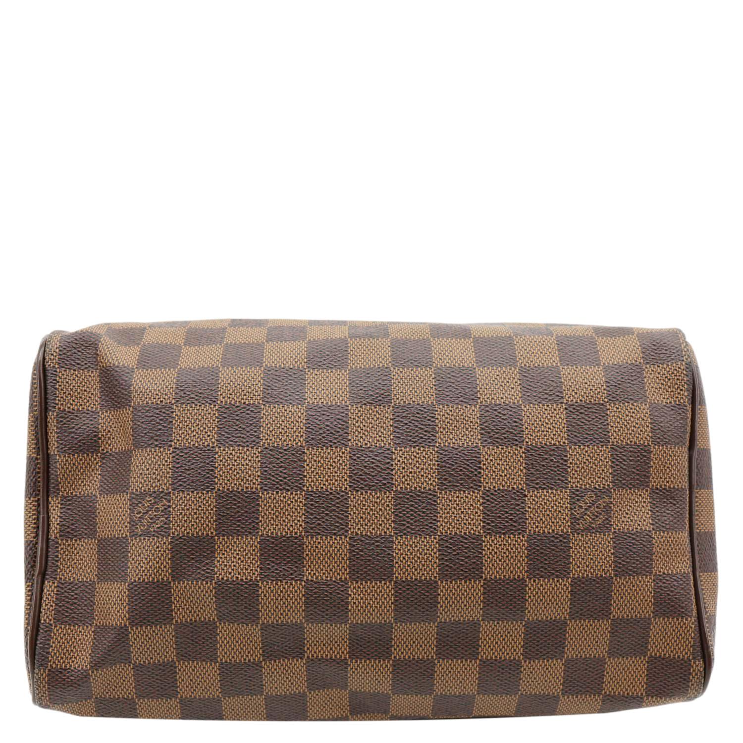 LOUIS VUITTON Speedy 25 Damier Ebene Satchel Bag Brown - Image 10
