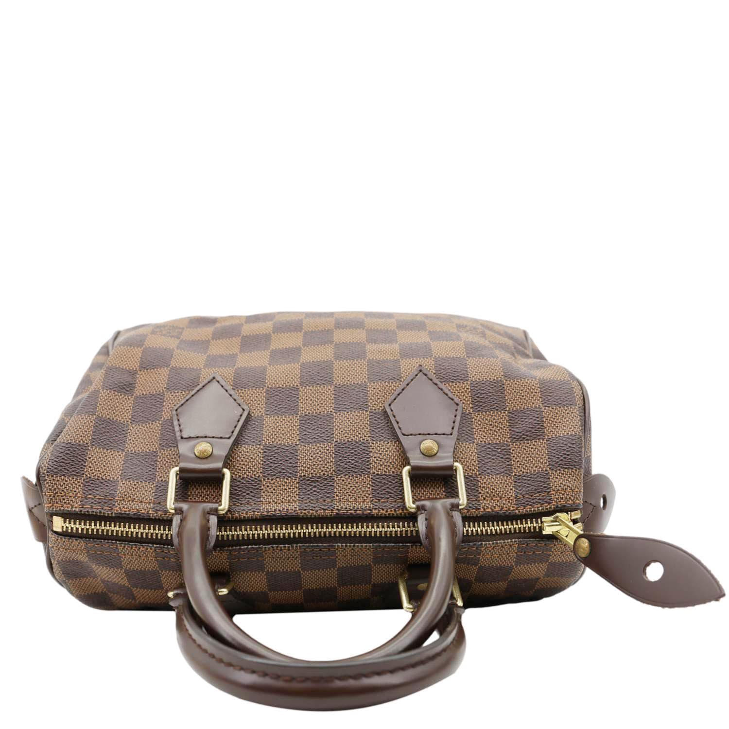 LOUIS VUITTON Speedy 25 Damier Ebene Satchel Bag Brown - Image 4