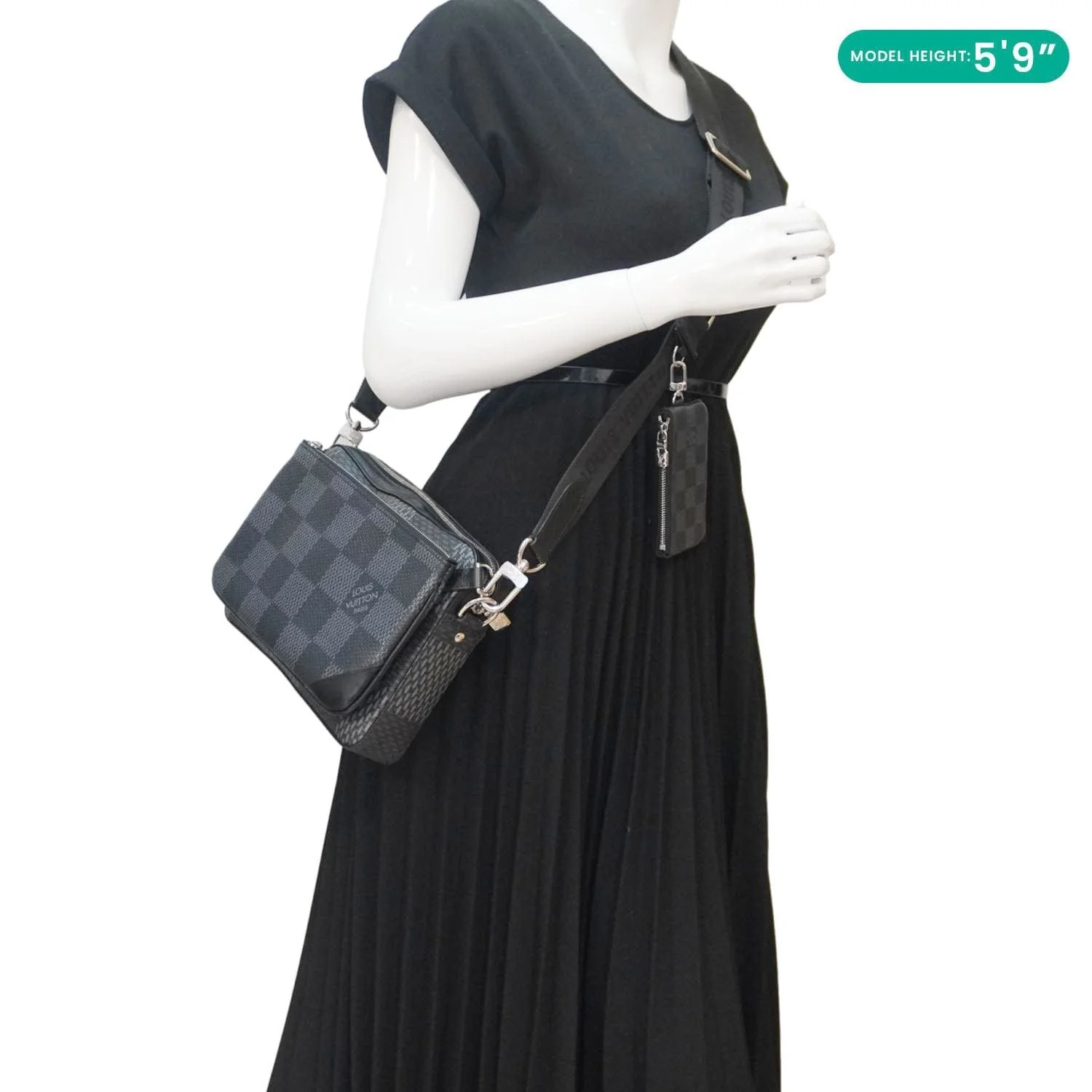 LOUIS VUITTON 3D Trio Damier Graphite Messenger Bag Black - Image 2