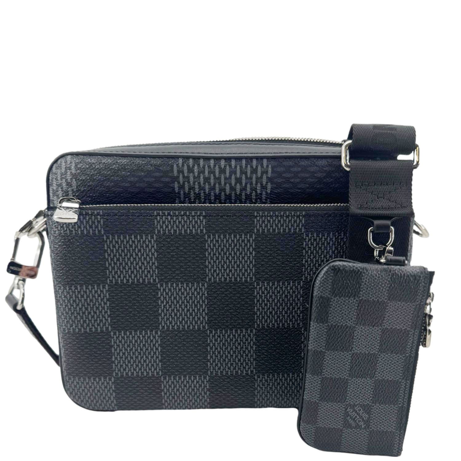 LOUIS VUITTON 3D Trio Damier Graphite Messenger Bag Black - Image 3