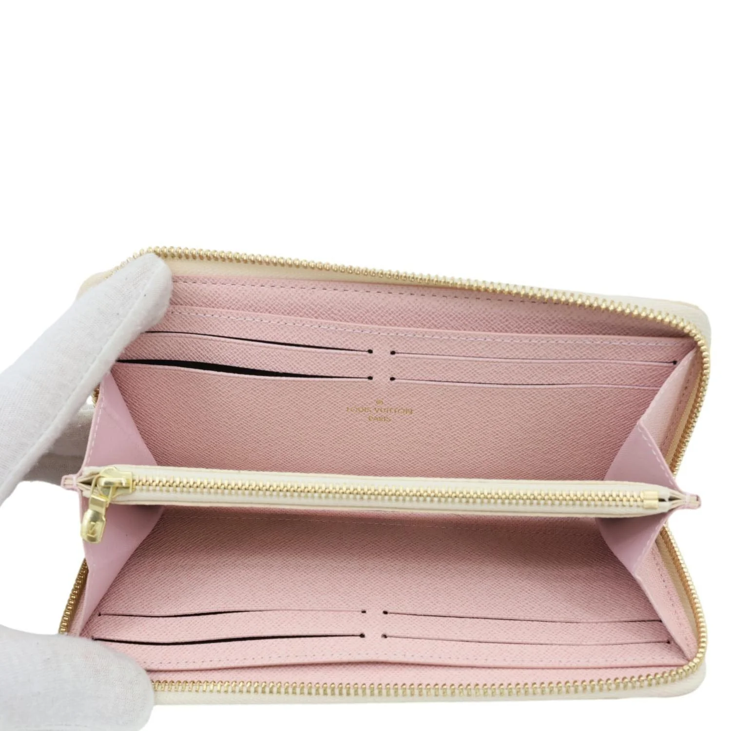 LOUIS VUITTON Clemence Damier Azur Wallet Rose Ballerine - Image 10